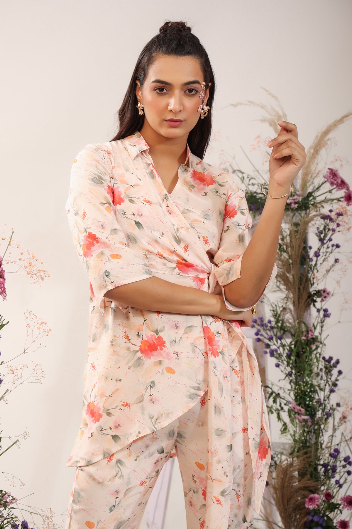 Atelior Muslin Silk Pink Co-ord Set