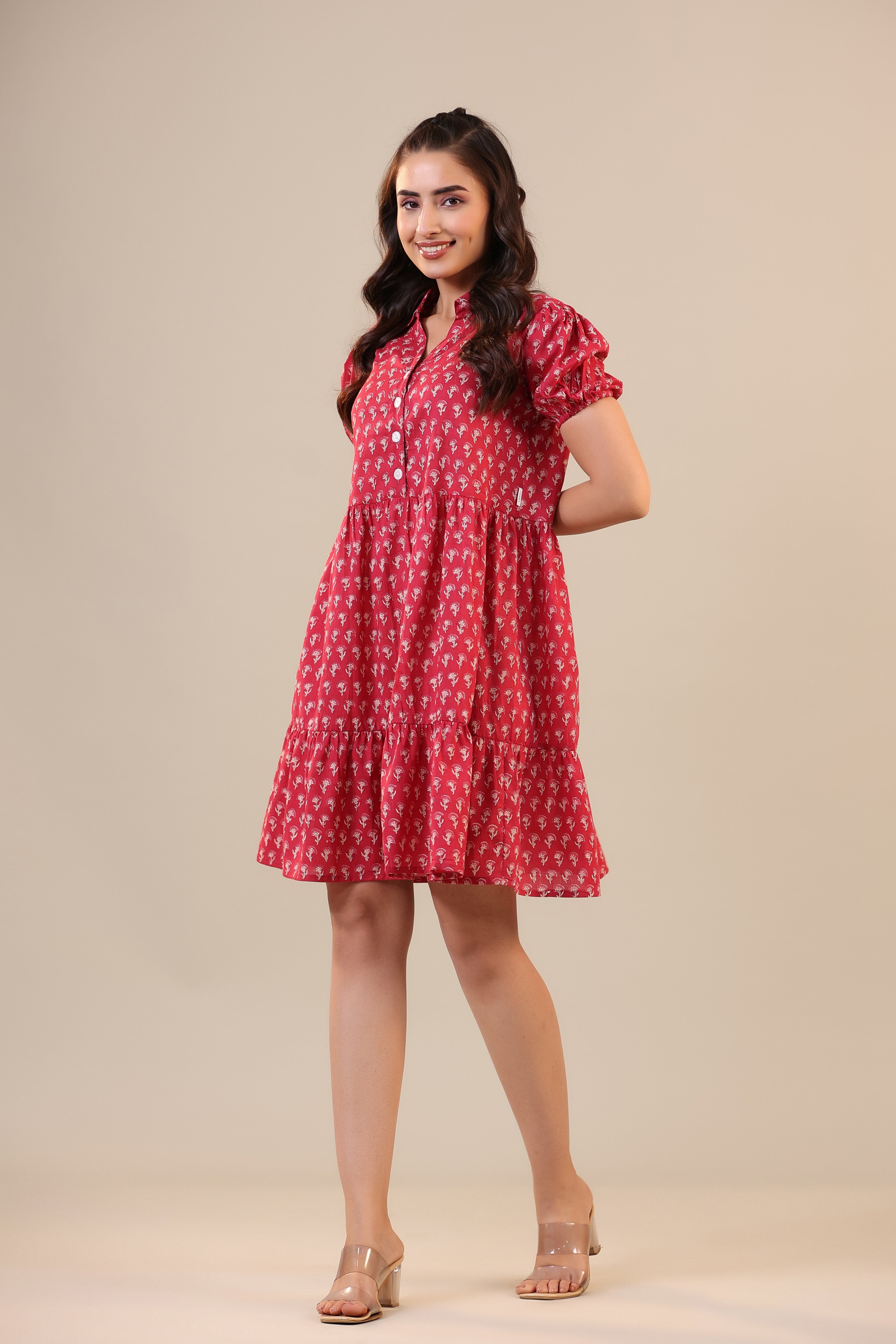 Booti on Pink Collared Cotton T-shirt dress