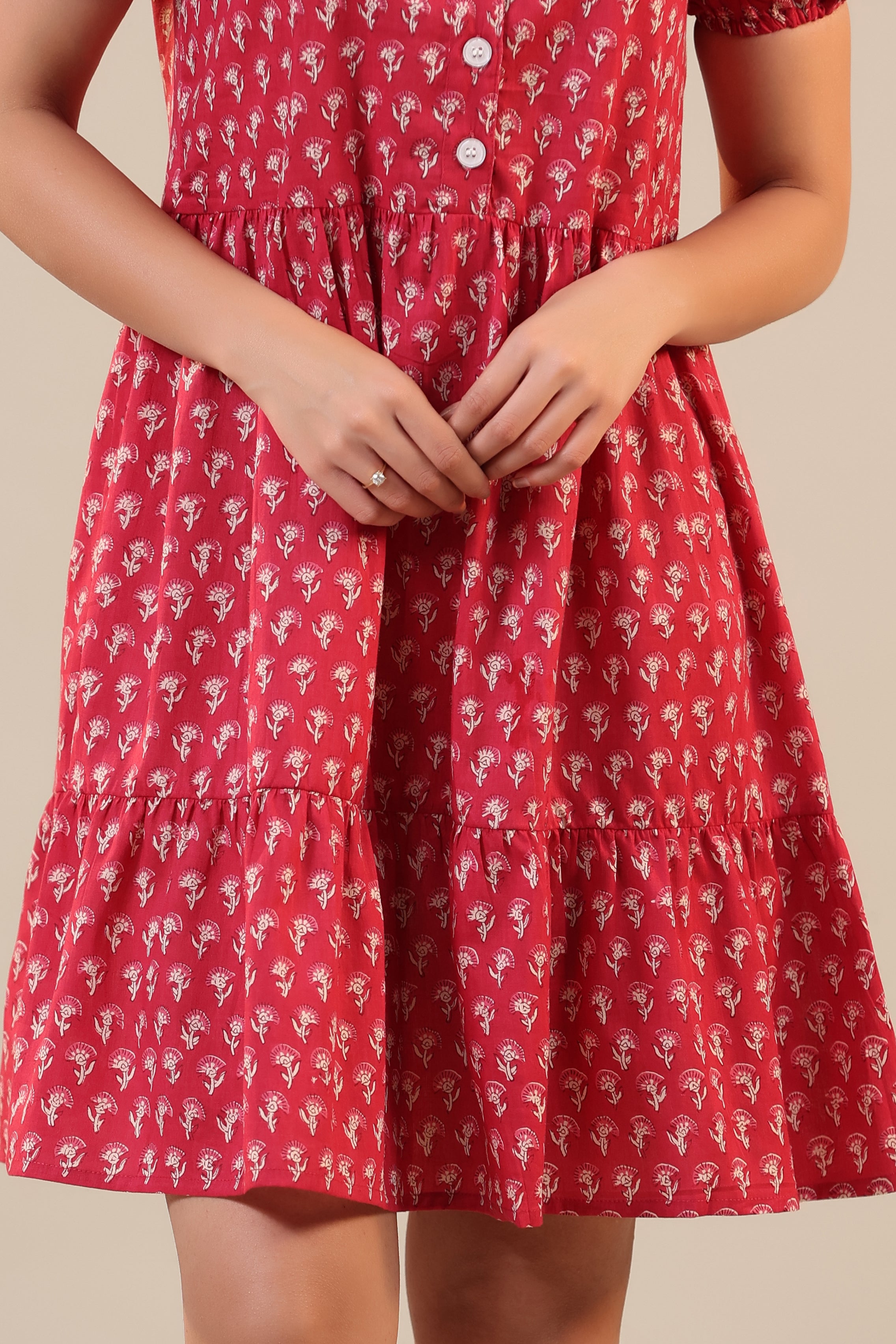 Booti on Pink Collared Cotton T-shirt dress