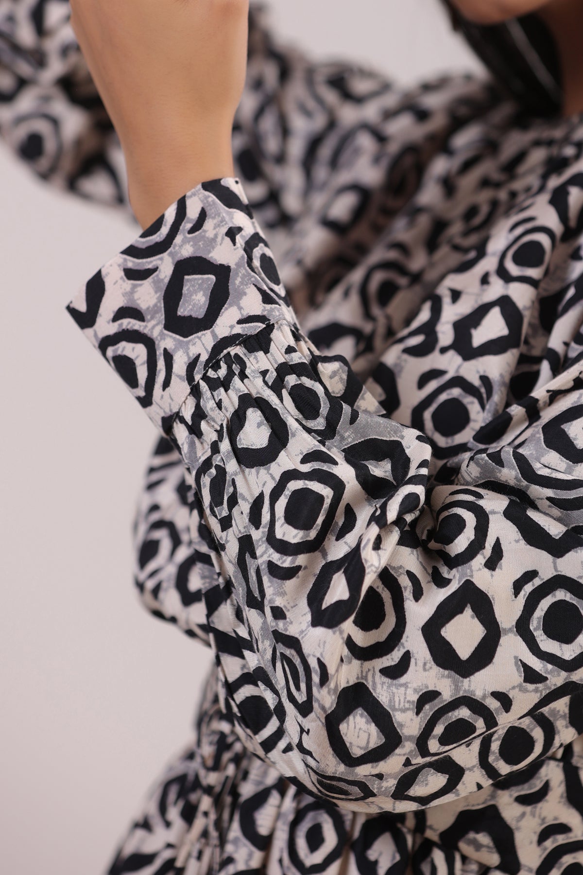 Circles on Off-white Russian Silk Co-ord Set