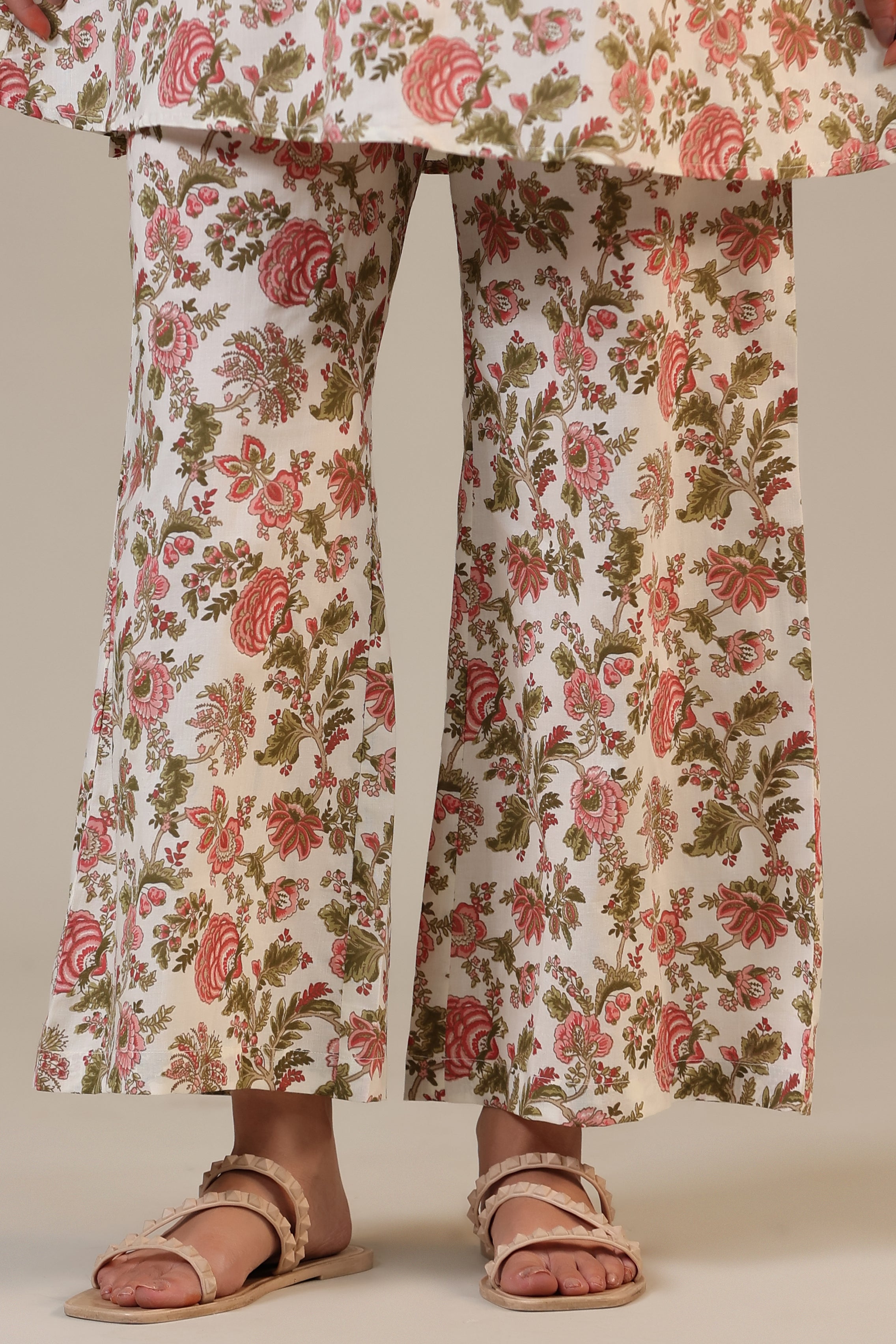 Vintage Jaal on Off white Cotton Collared Co-ord Set