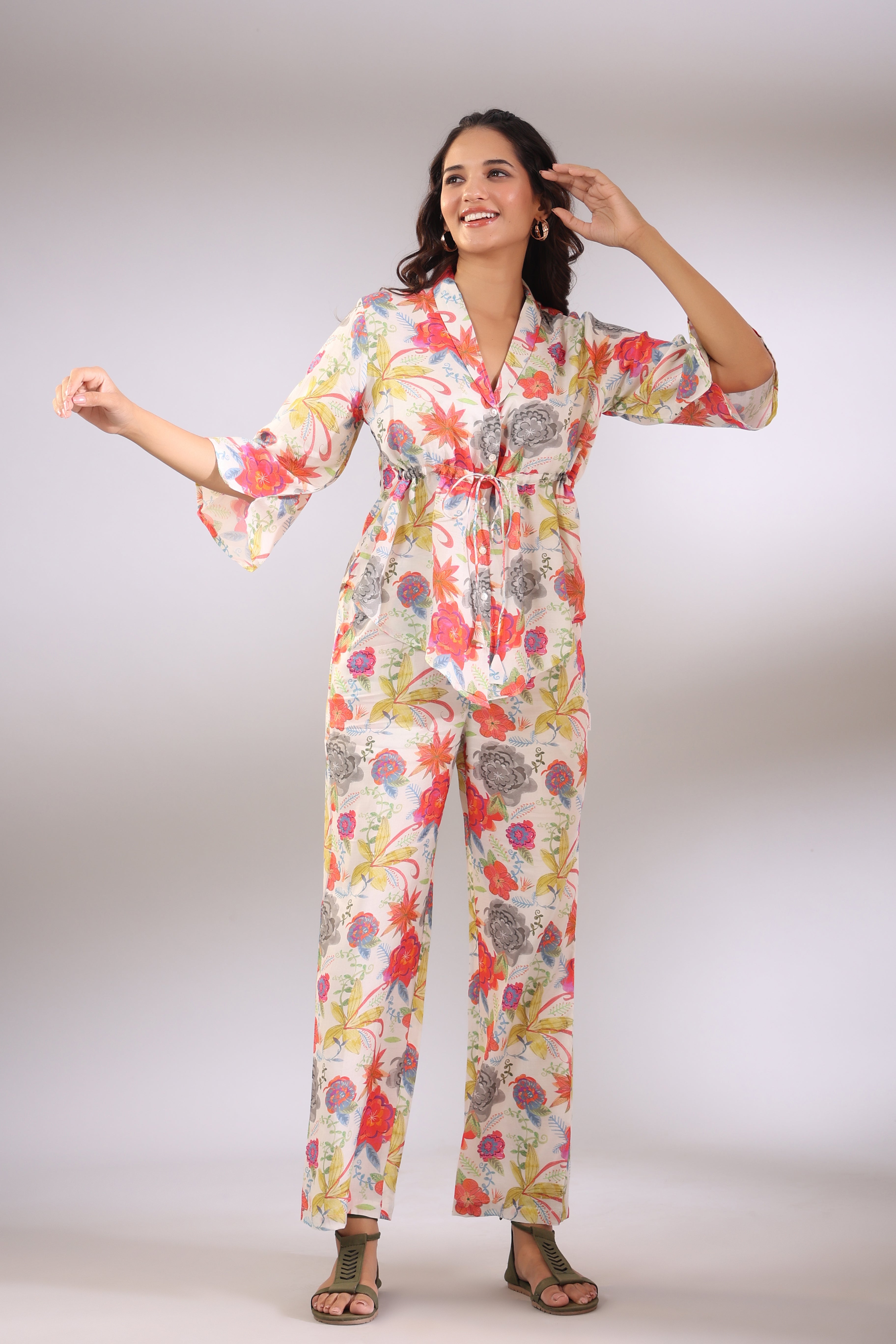 Holly Russian Silk Off White Co-ord Set