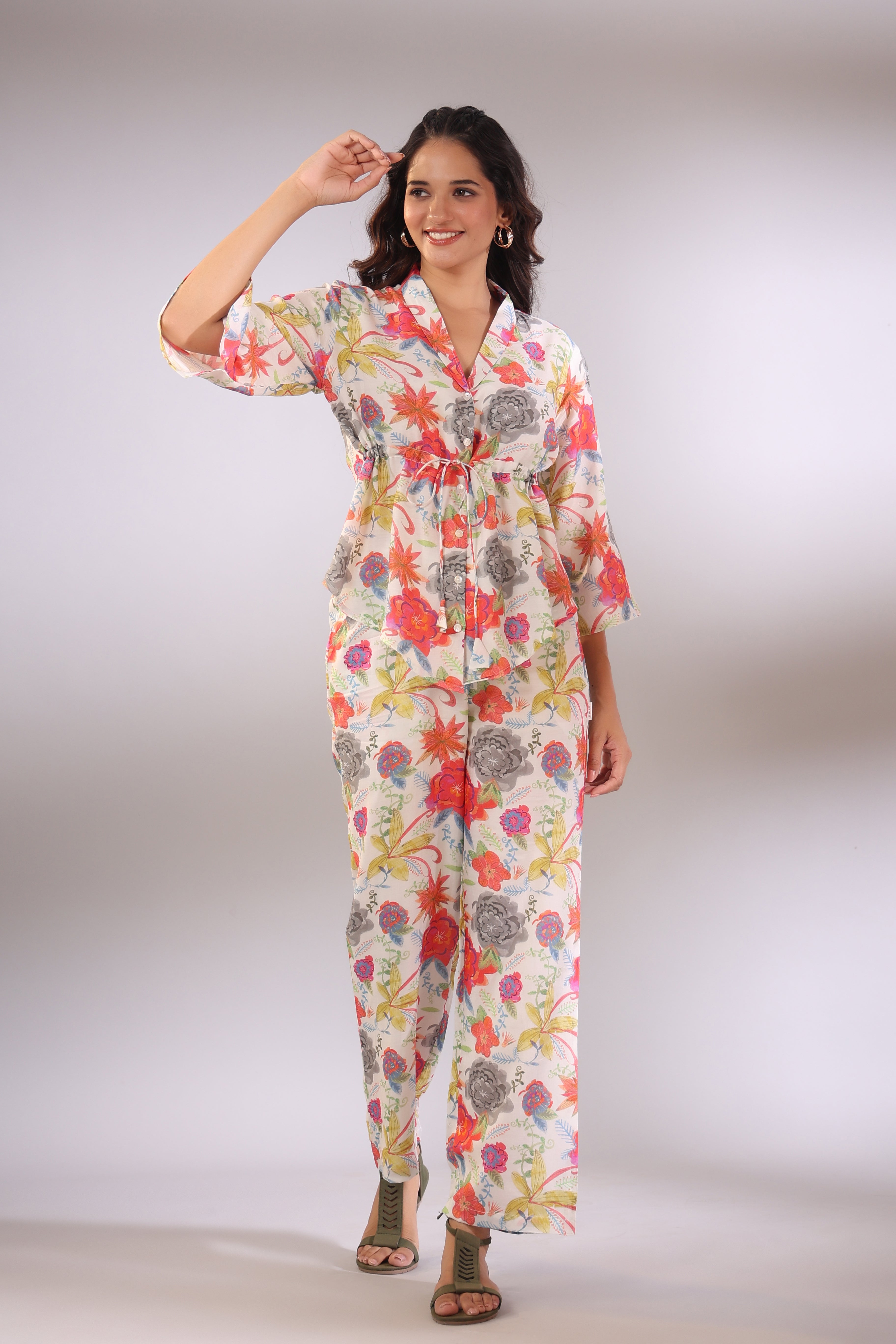 Holly Russian Silk Off White Co-ord Set