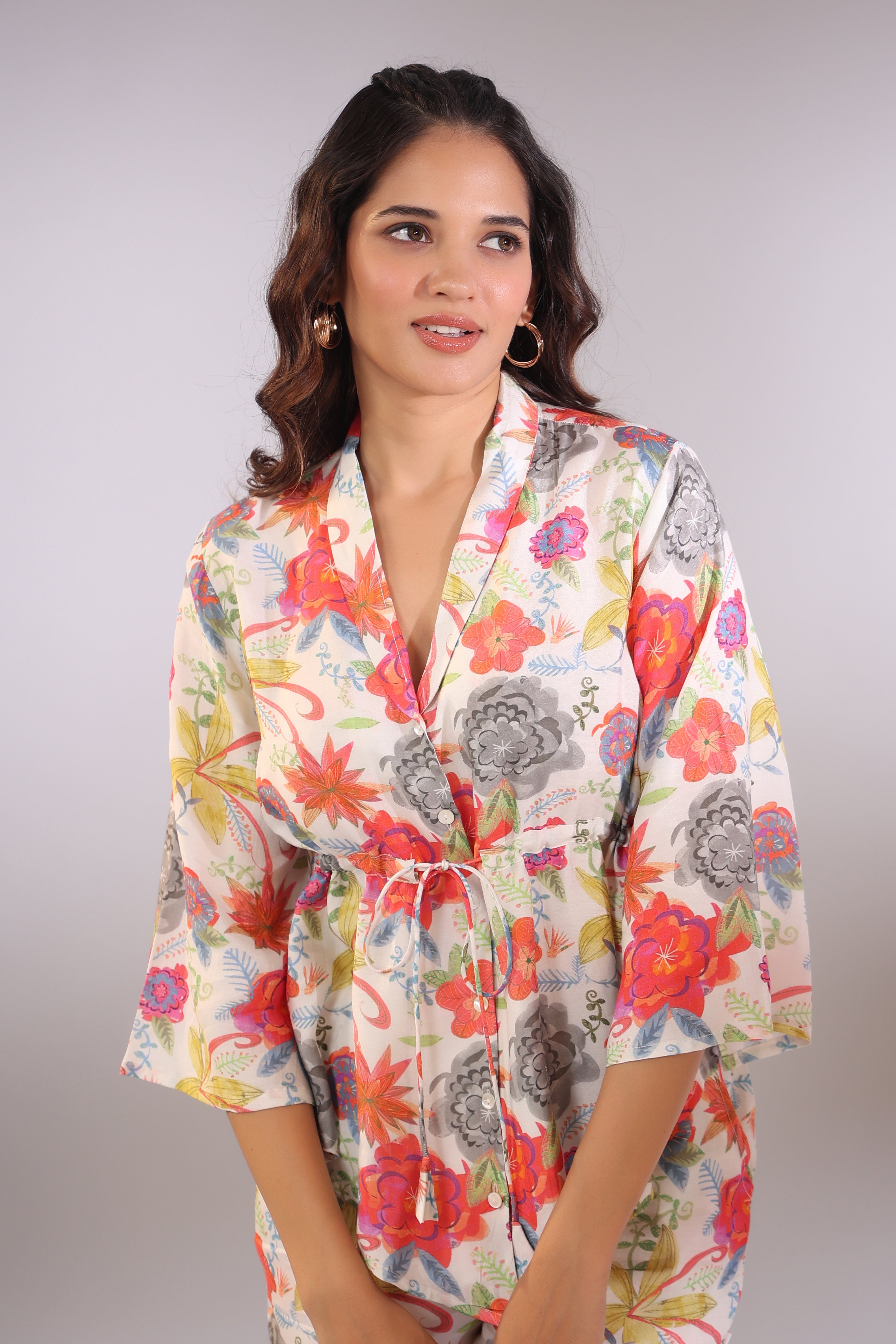 Holly Russian Silk Off White Co-ord Set