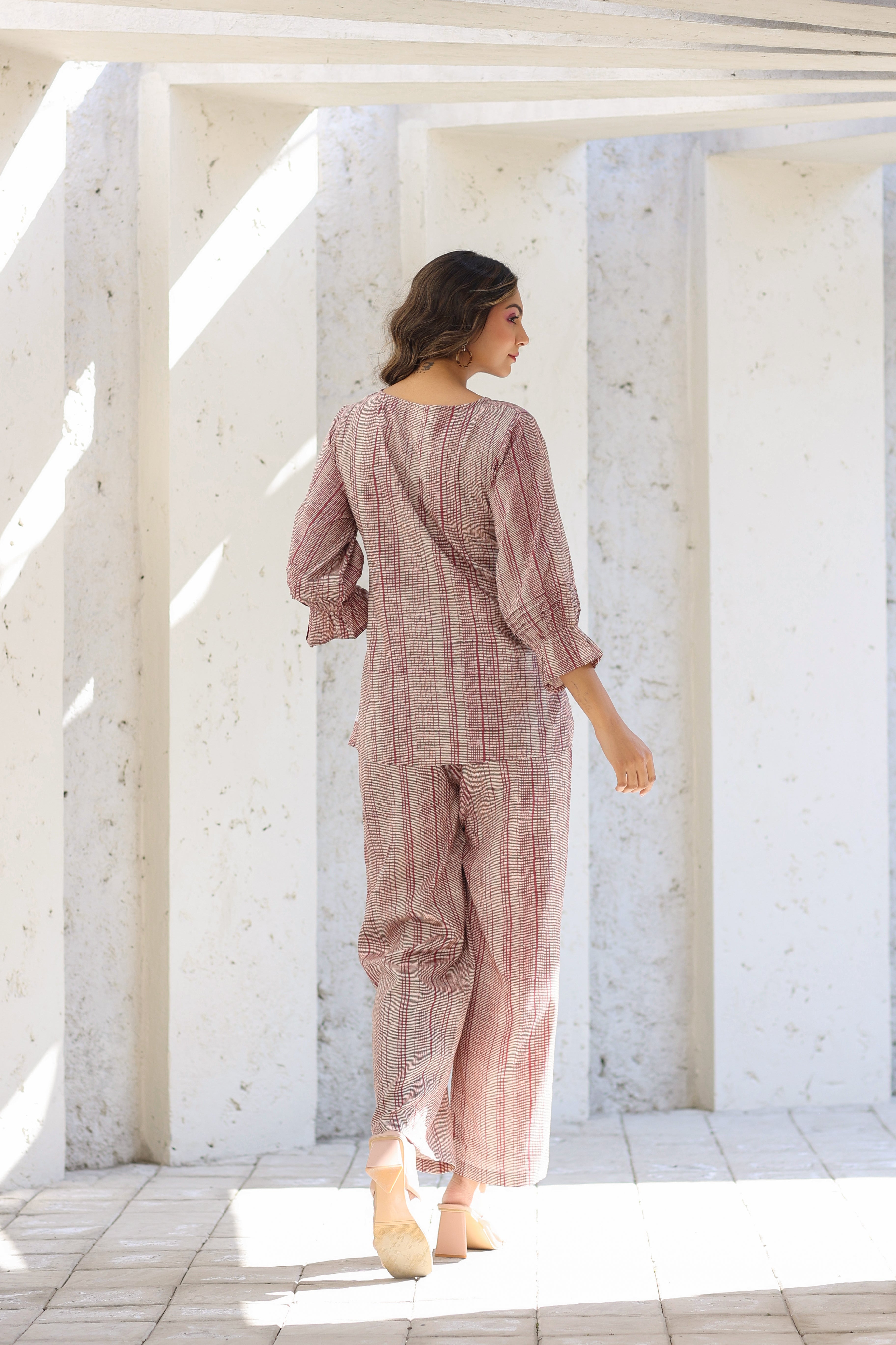 Pink Gooseberry on Russian Silk Front Tie Co-ord set