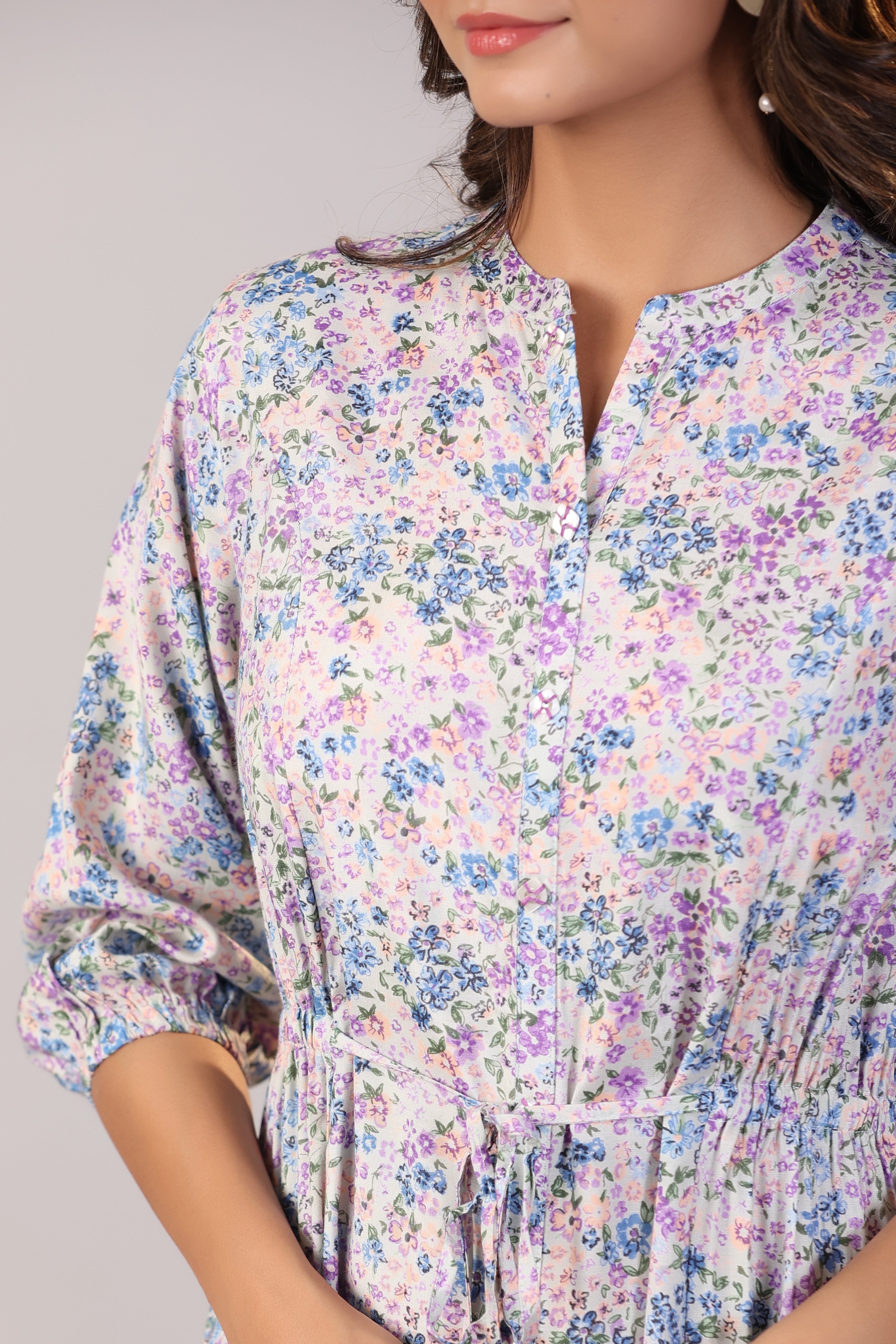 Lavender hues on Russian Silk MIDI Dress