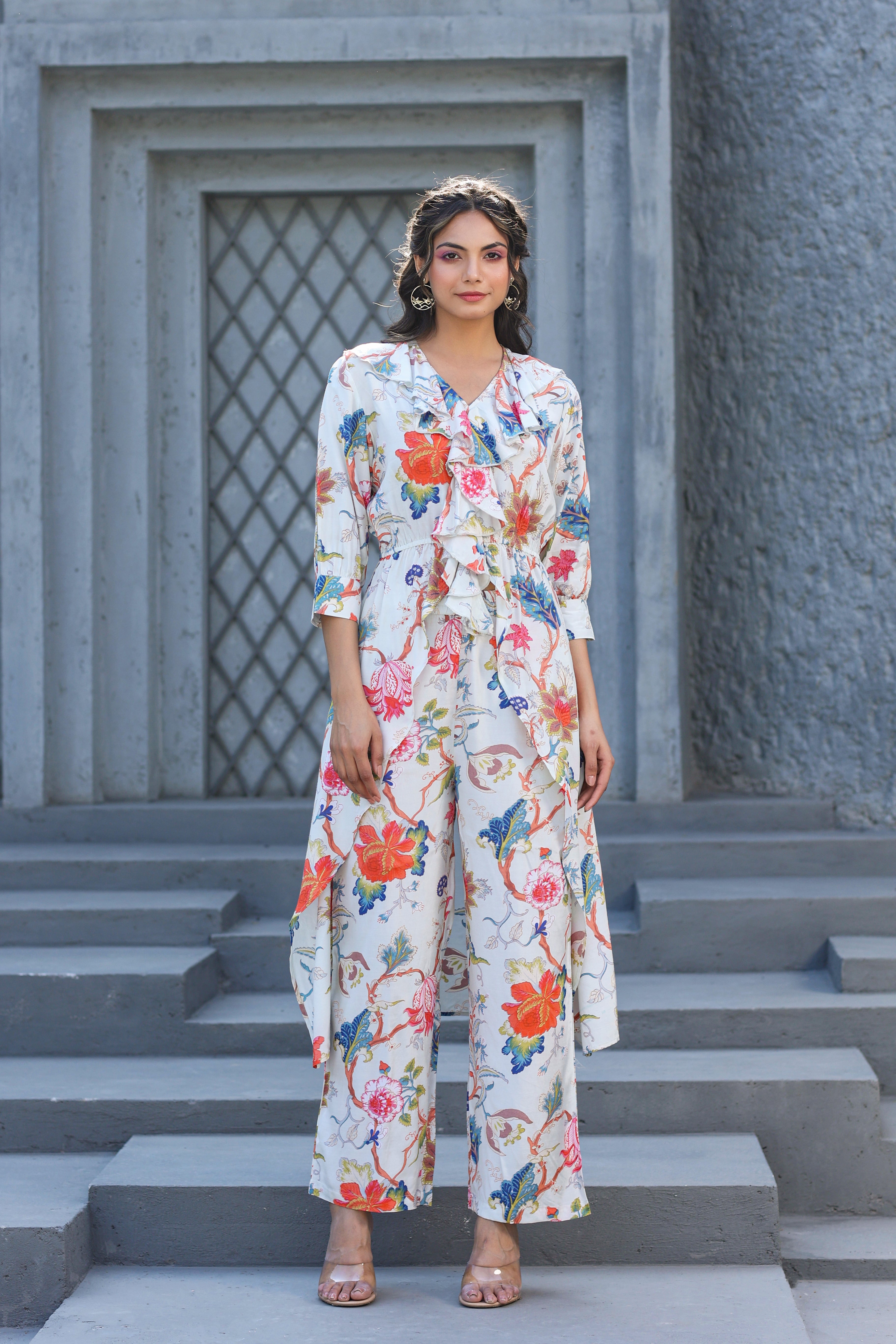 Boho Chique Russian Silk Floral Co-ord Set