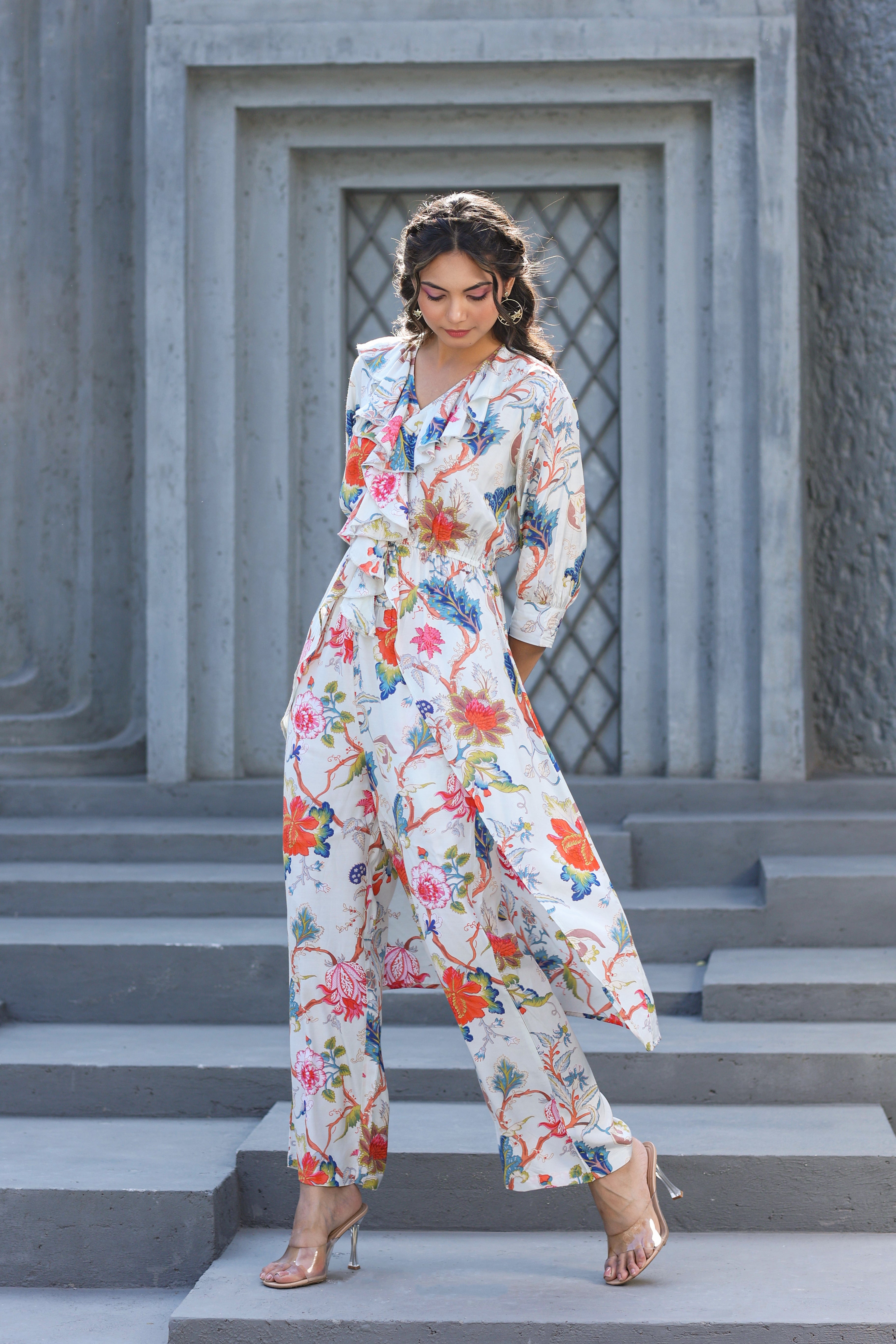 Boho Chique Russian Silk Floral Co-ord Set