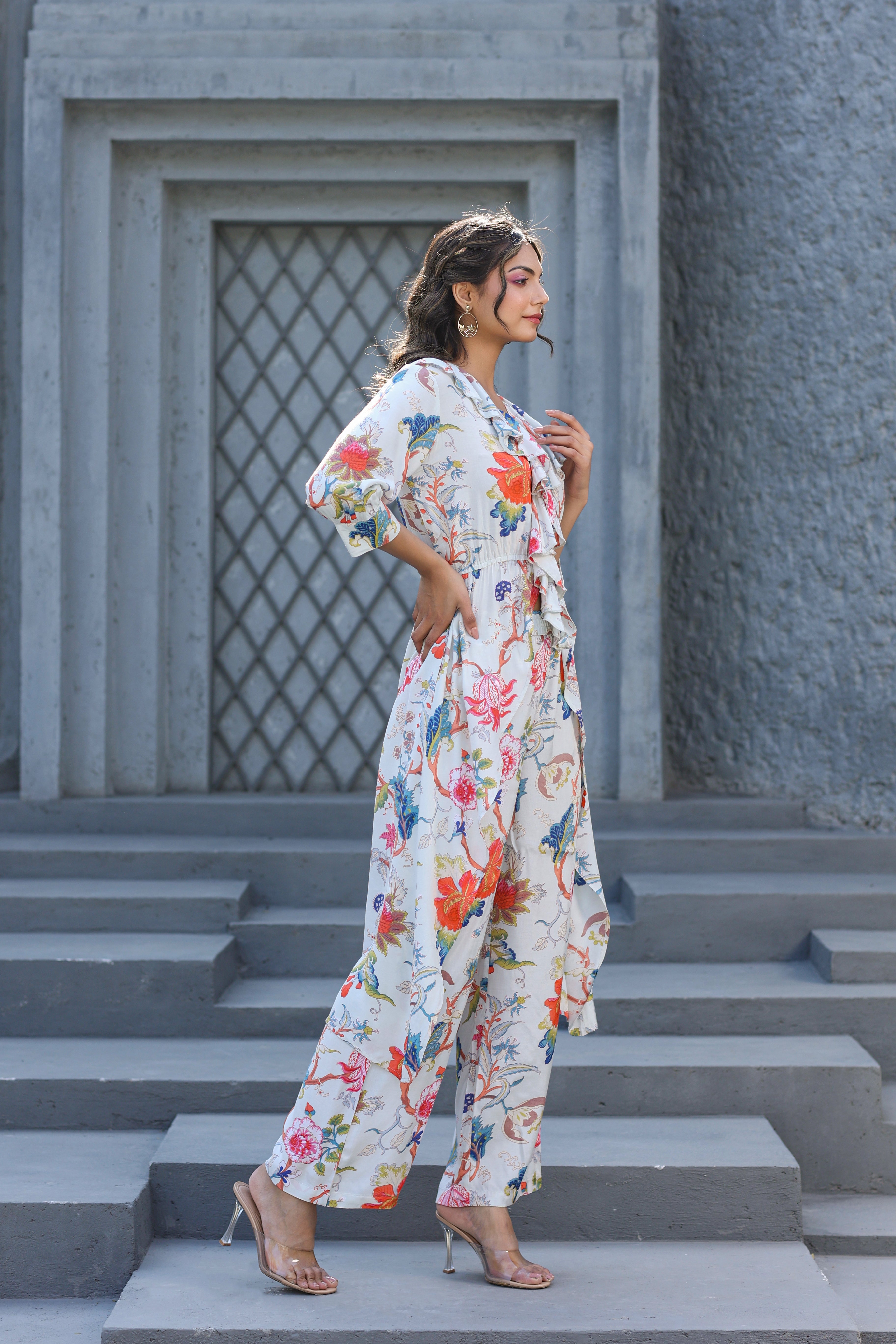 Boho Chique Russian Silk Floral Co-ord Set