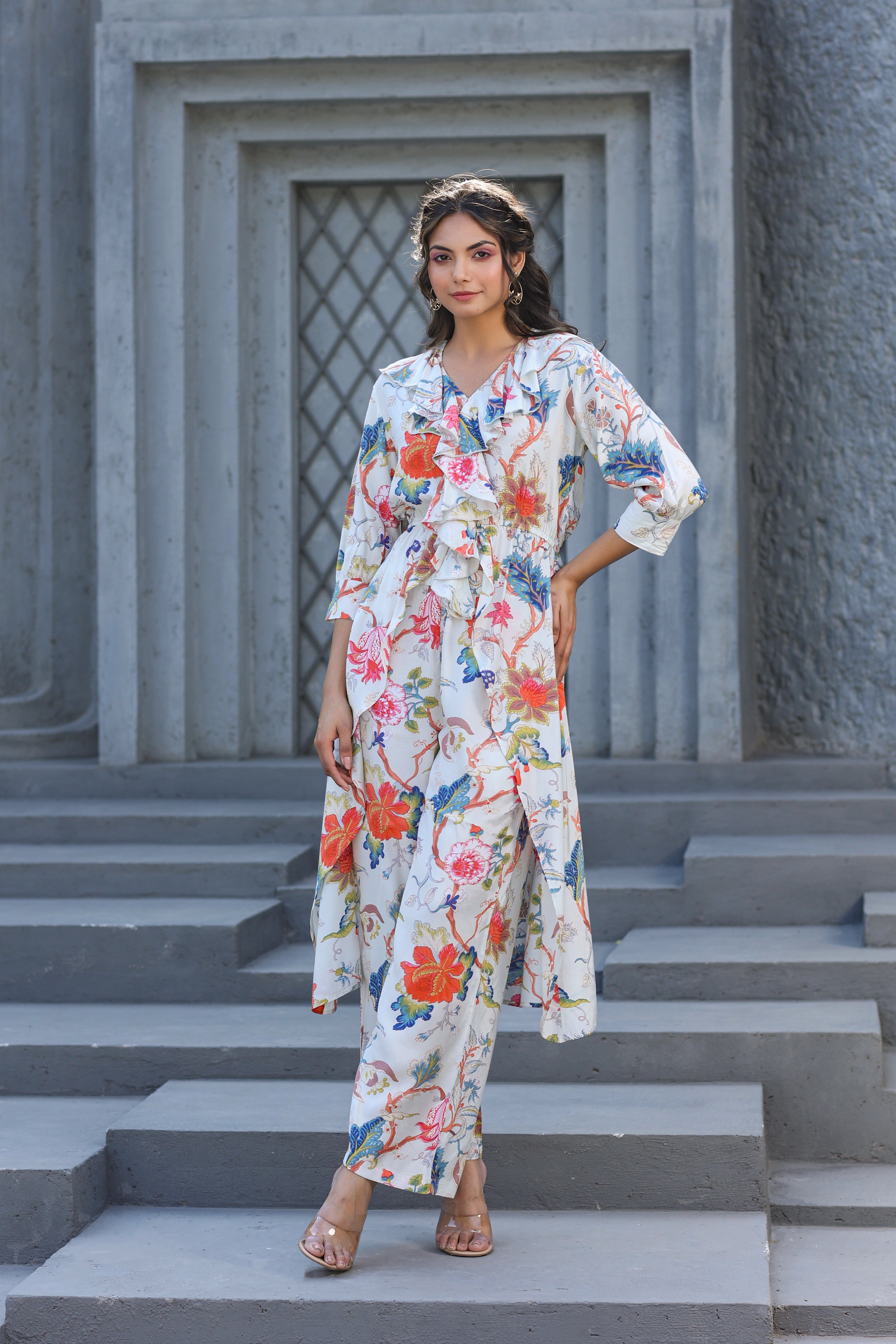 Boho Chique Russian Silk Floral Co-ord Set