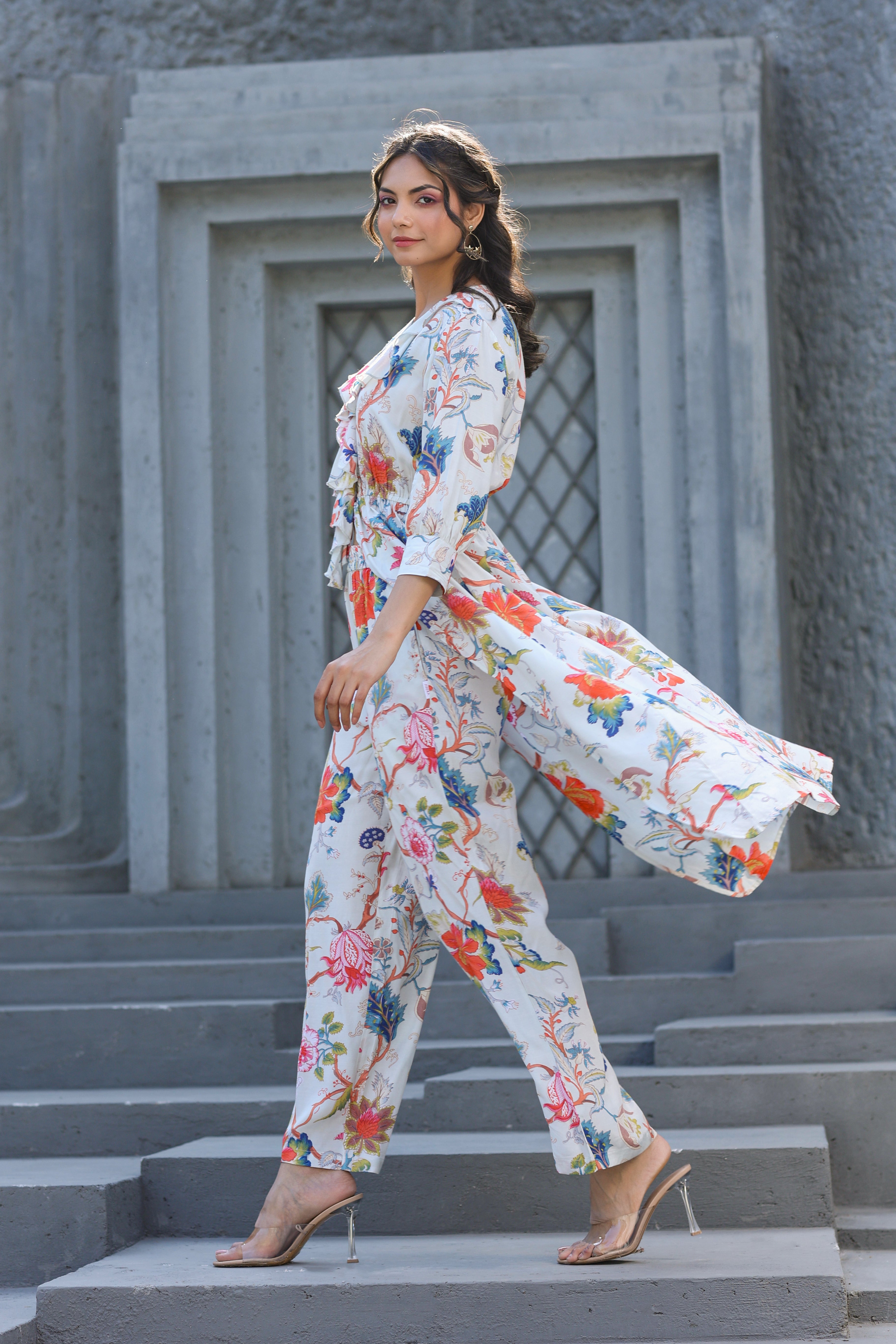 Boho Chique Russian Silk Floral Co-ord Set