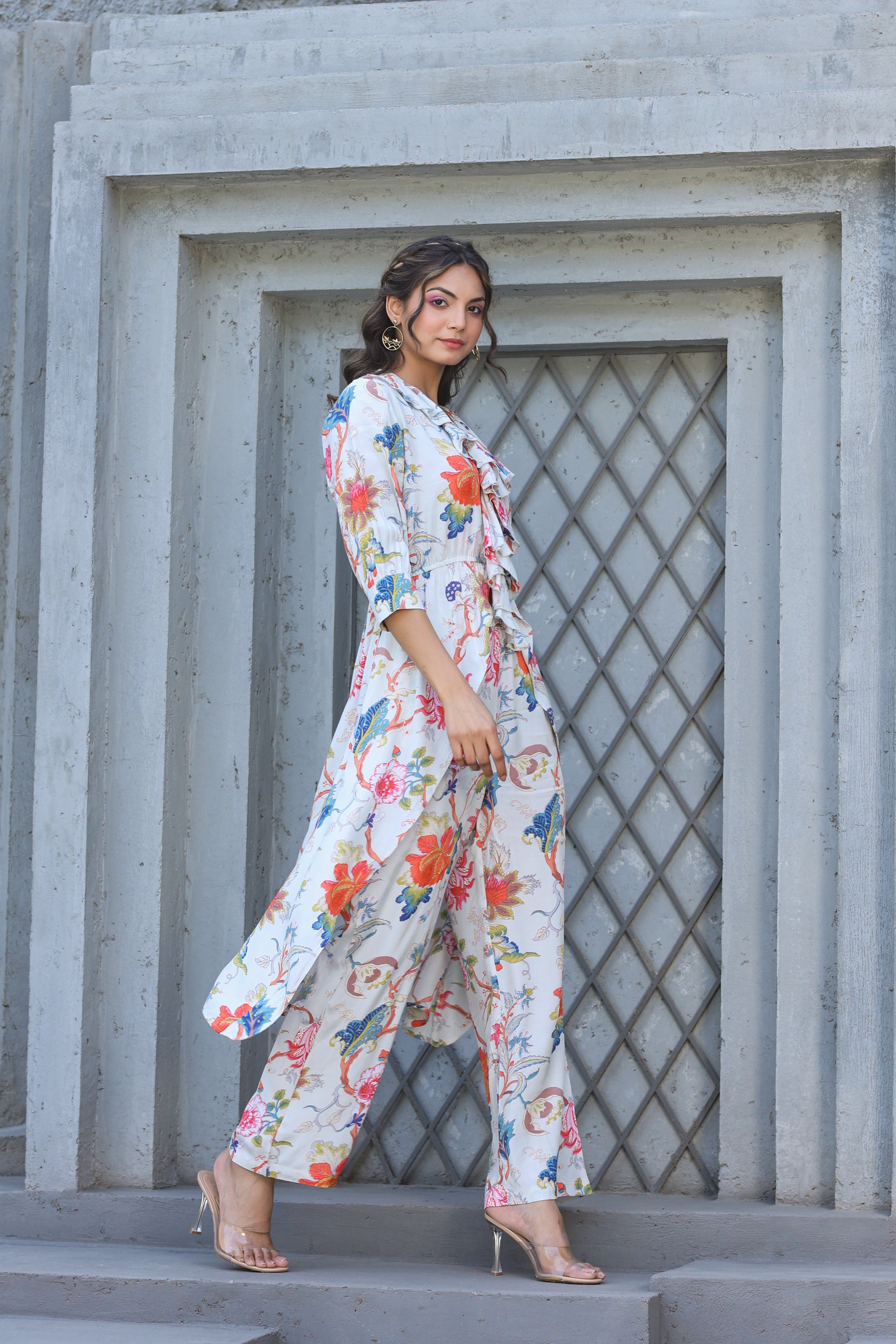 Boho Chique Russian Silk Floral Co-ord Set