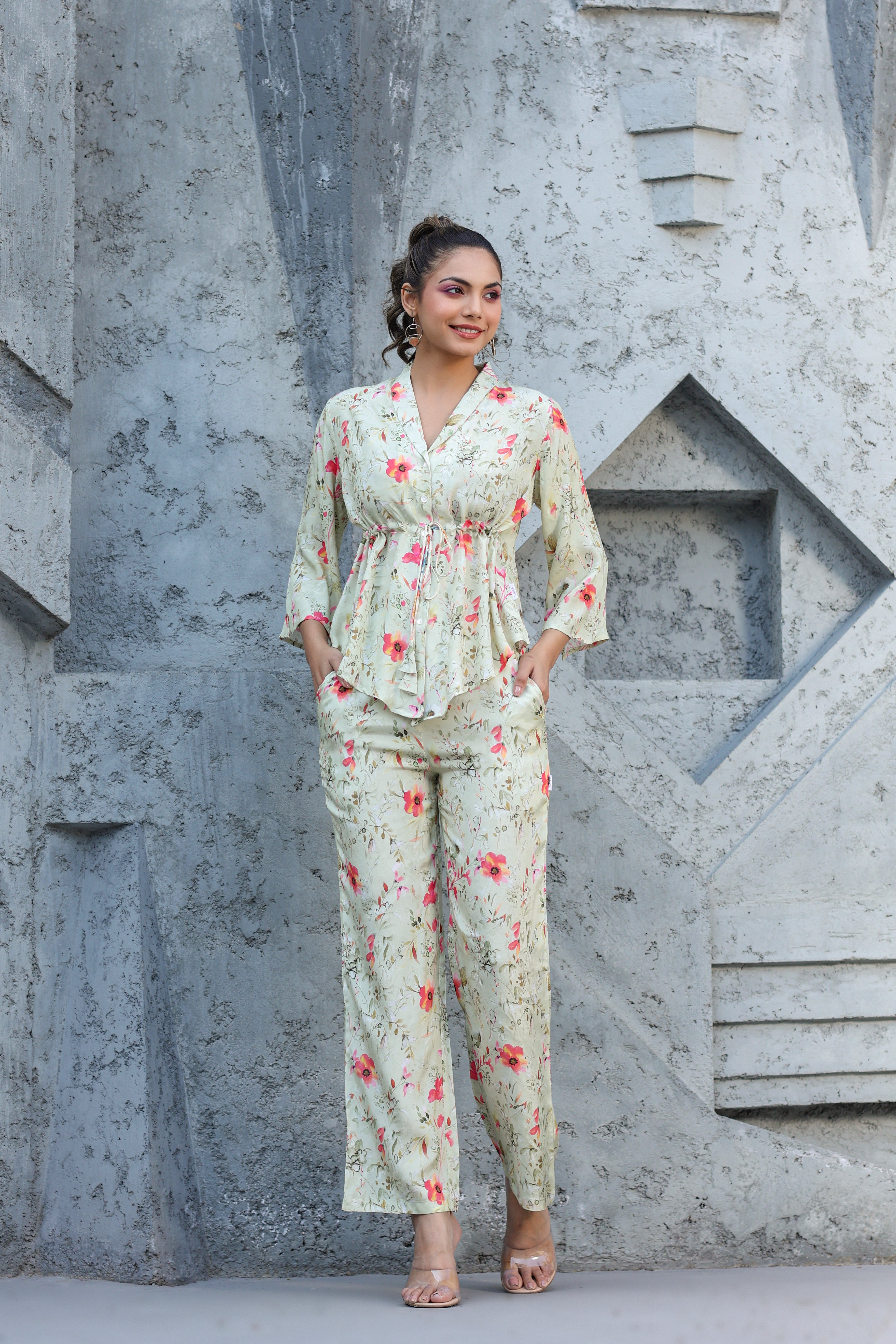 Atelier Pista Green Cotton Co-ord Set