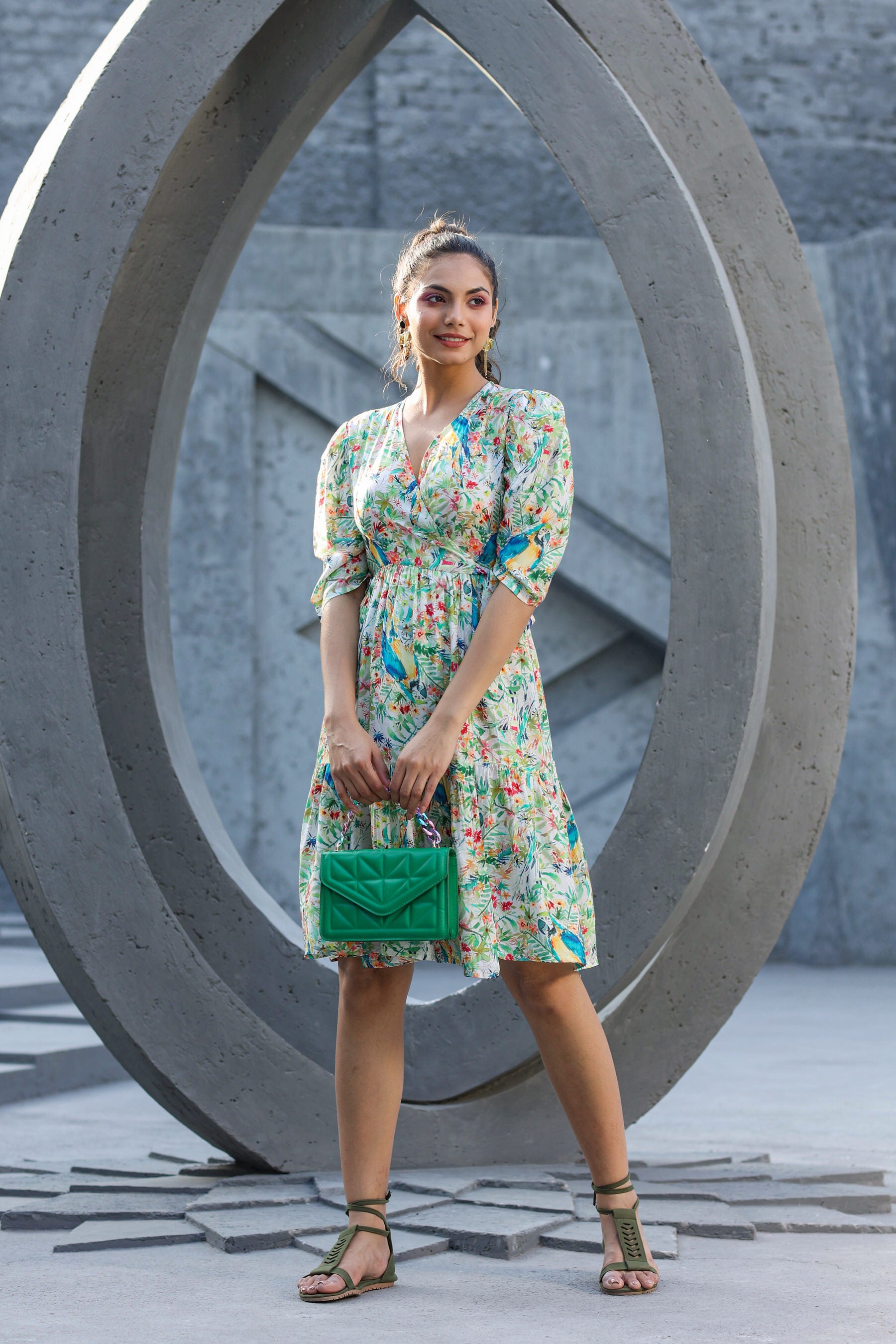 Glory of peacock on Muslin Silk Dress