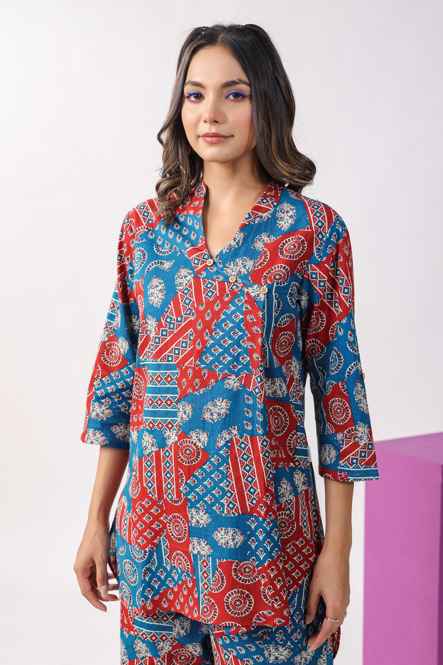 Patch Print on Lounge Cotton Co-ord Set