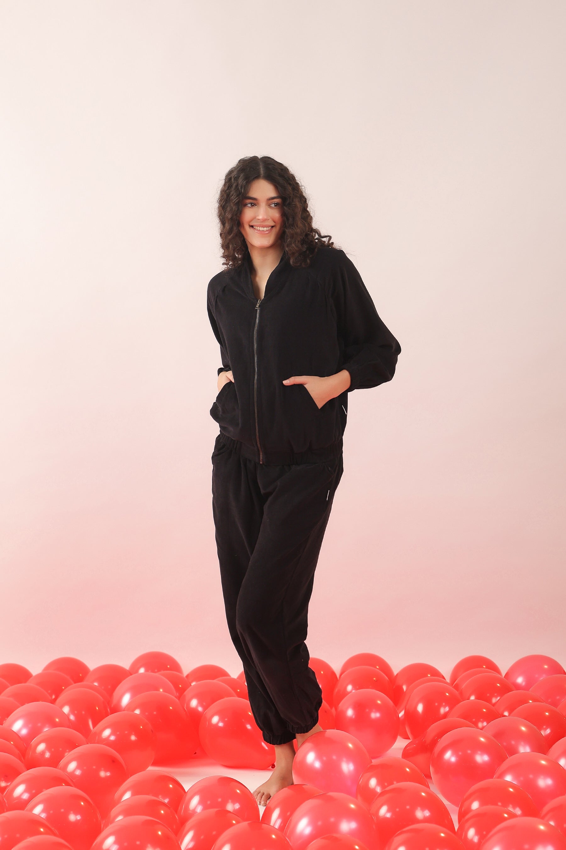 Midnight Flakes Cotton Corduroy Zipper Set