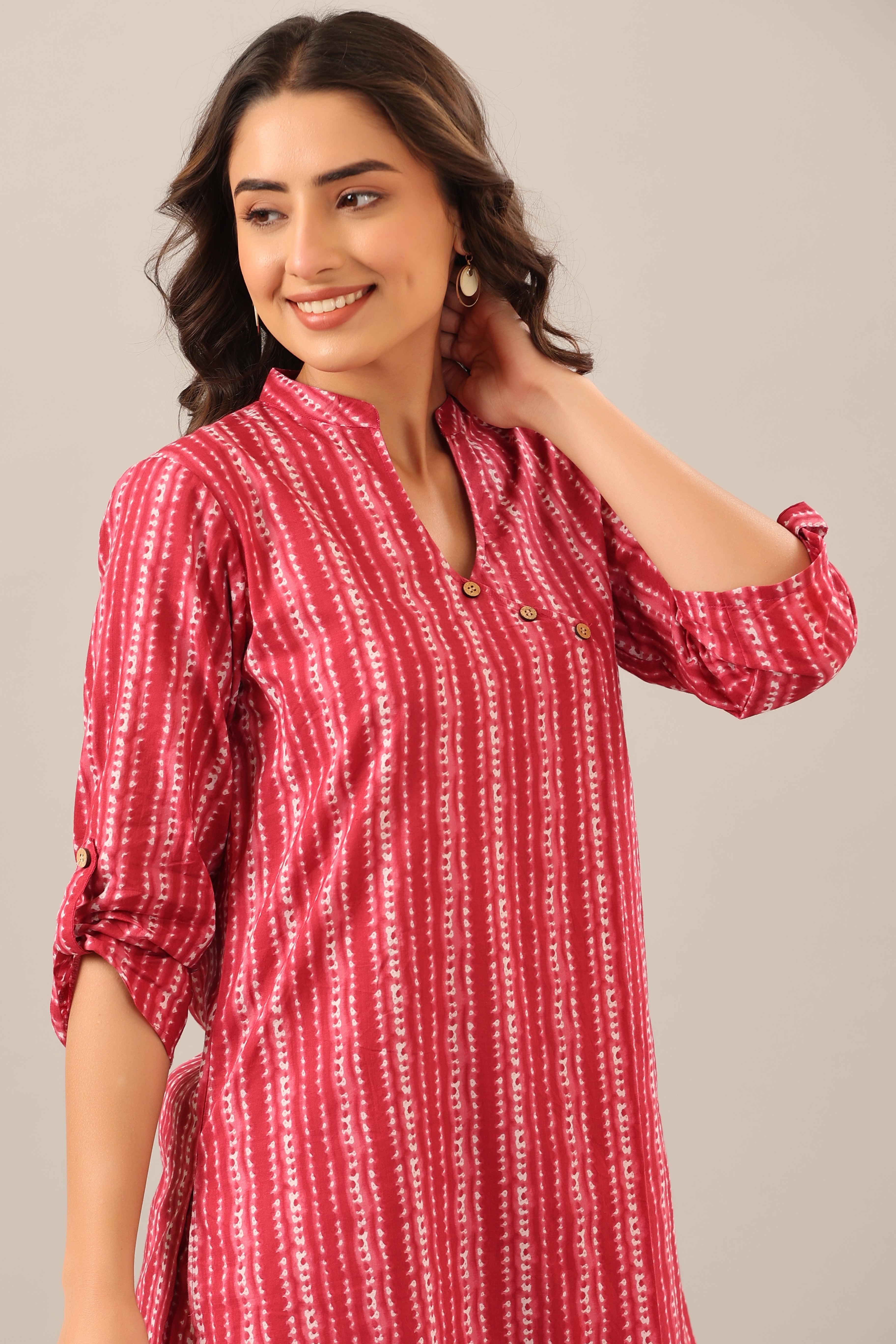 Dotted Shibori on Pink Lounge Cotton Co-ord Set