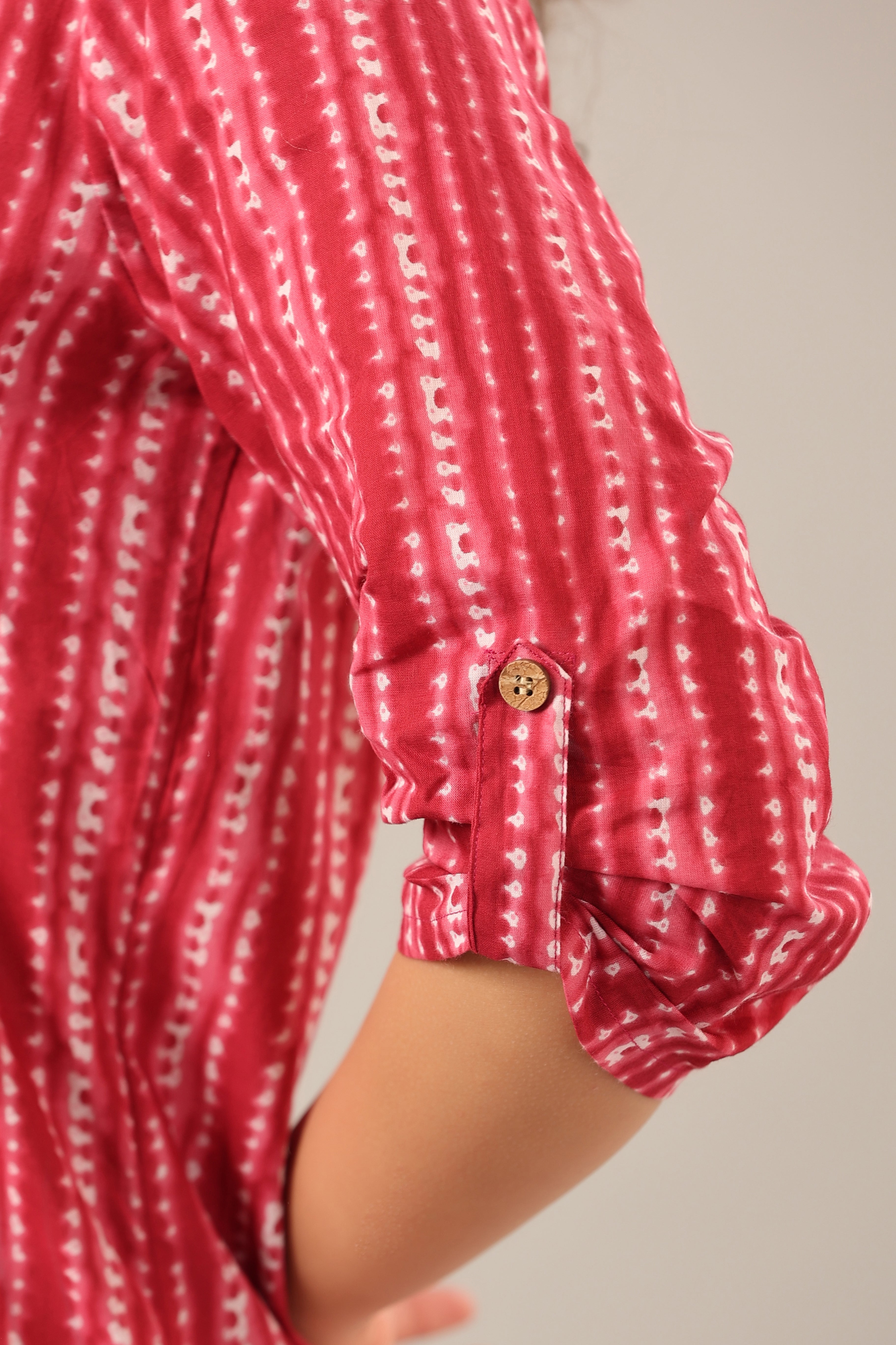 Dotted Shibori on Pink Lounge Cotton Co-ord Set