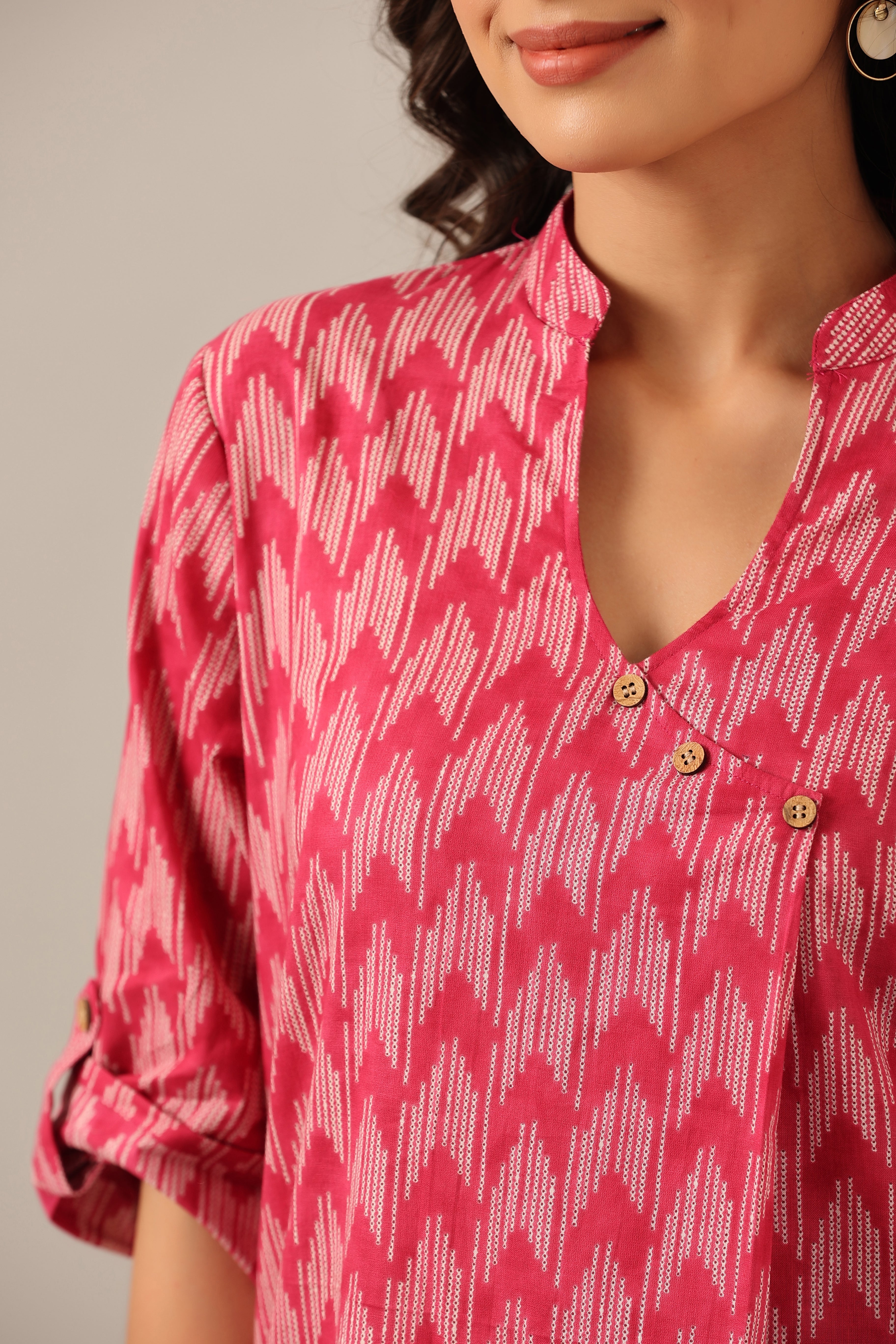 Arrow Shibori on Pink Lounge Cotton Co-ord Set