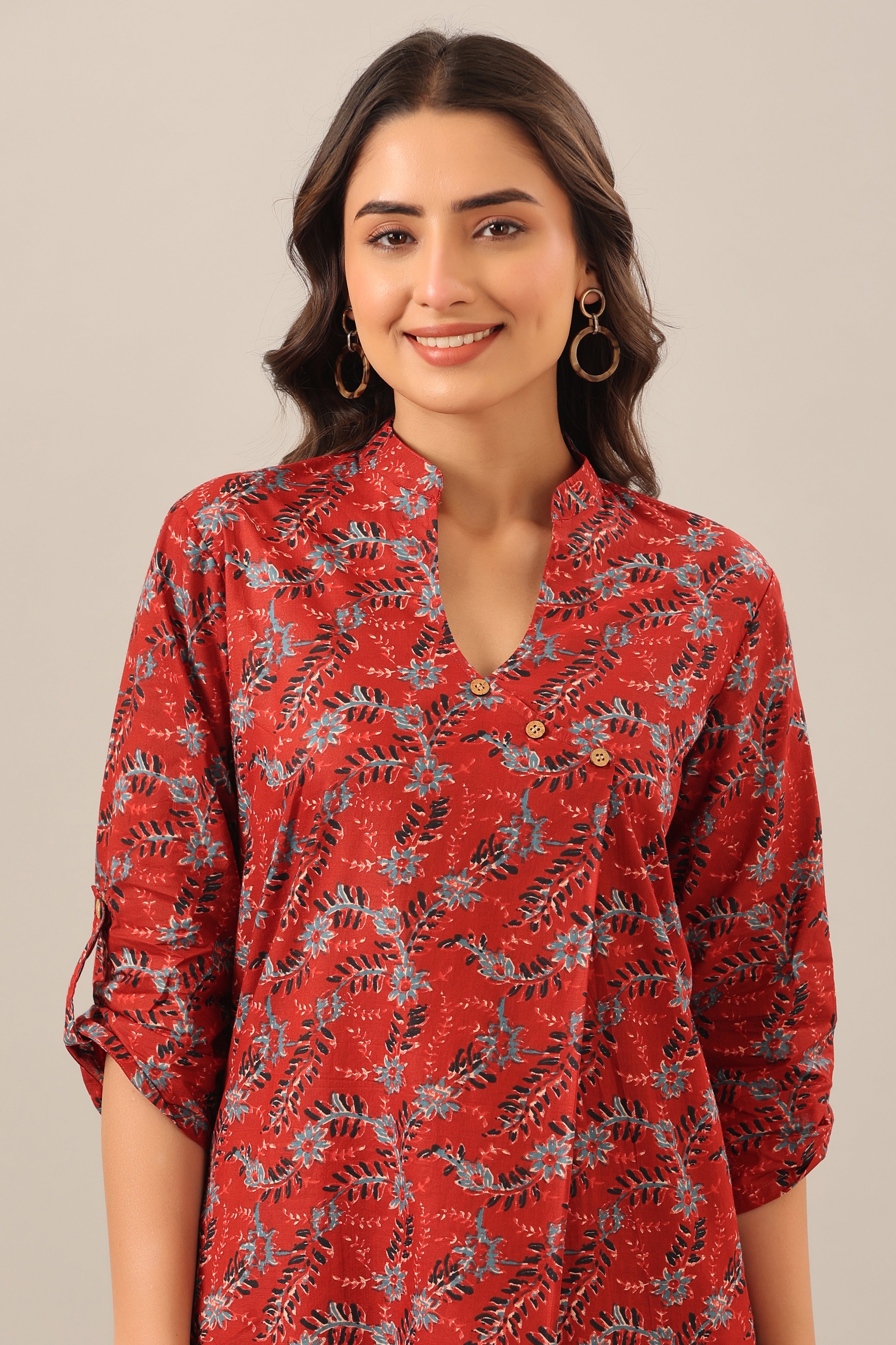 Bloom Big on Maroon Lounge Cotton Co-ord Set