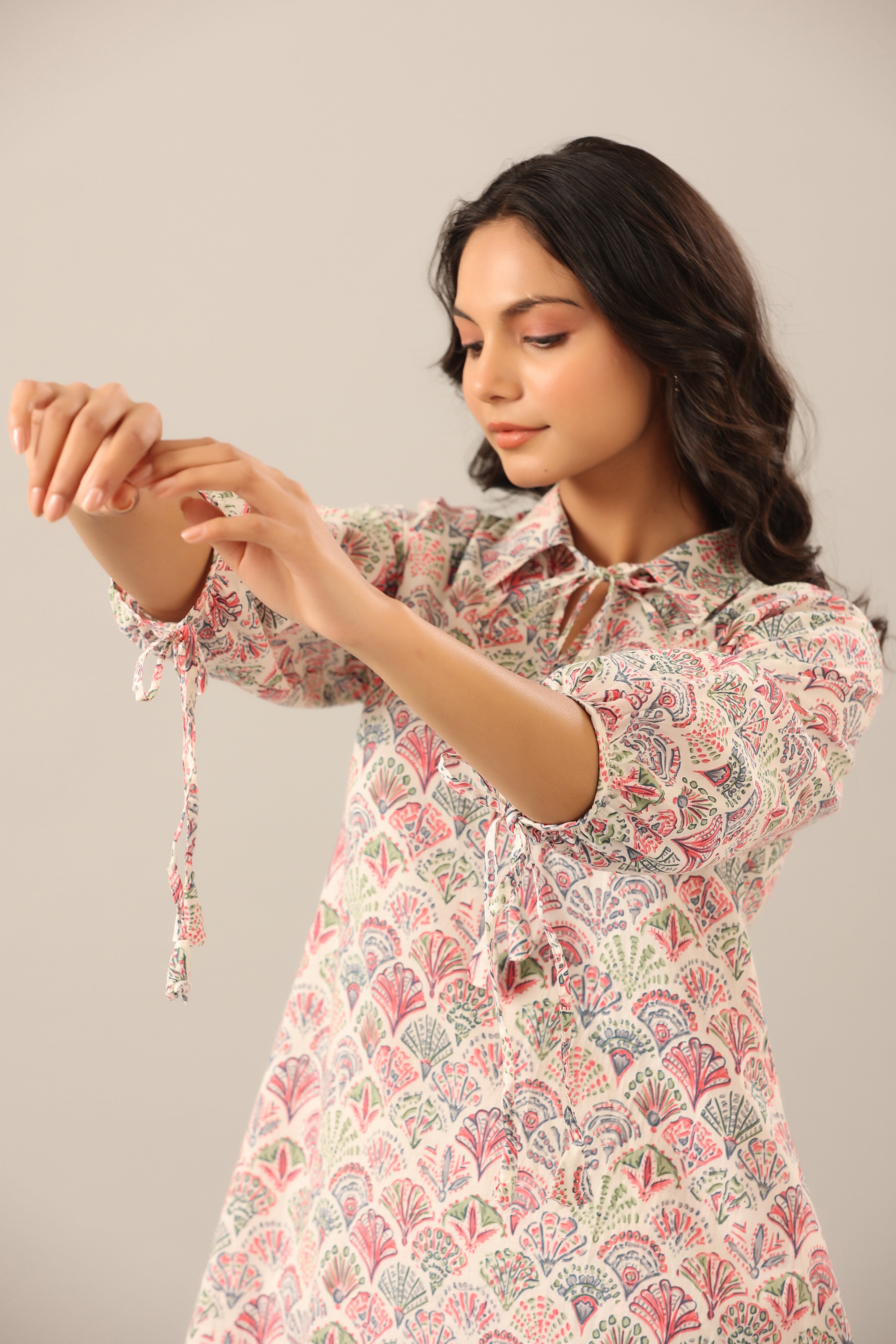 Floral Canopies on Offwhite Lounge Cotton Co-ord Set