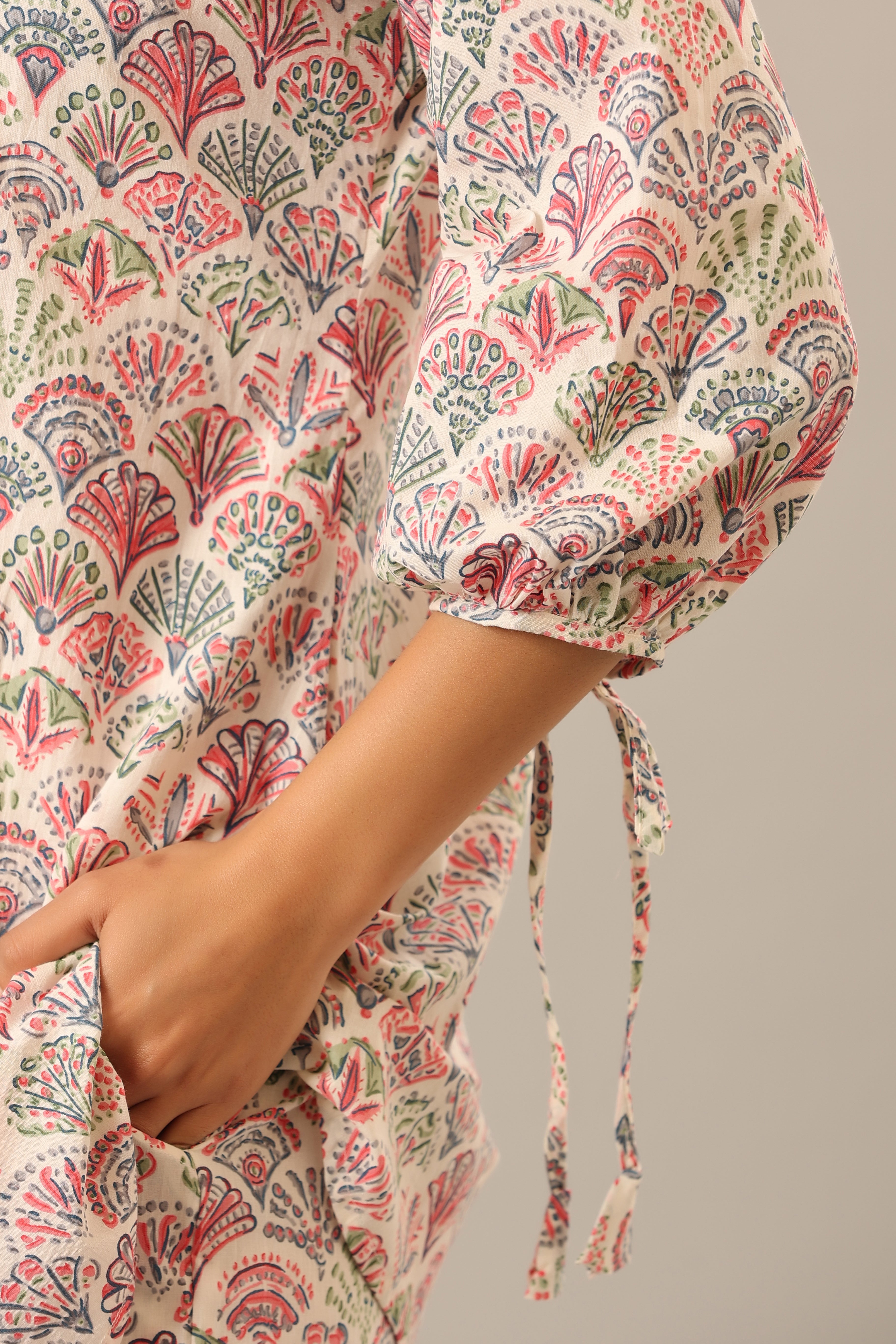 Floral Canopies on Offwhite Lounge Cotton Co-ord Set