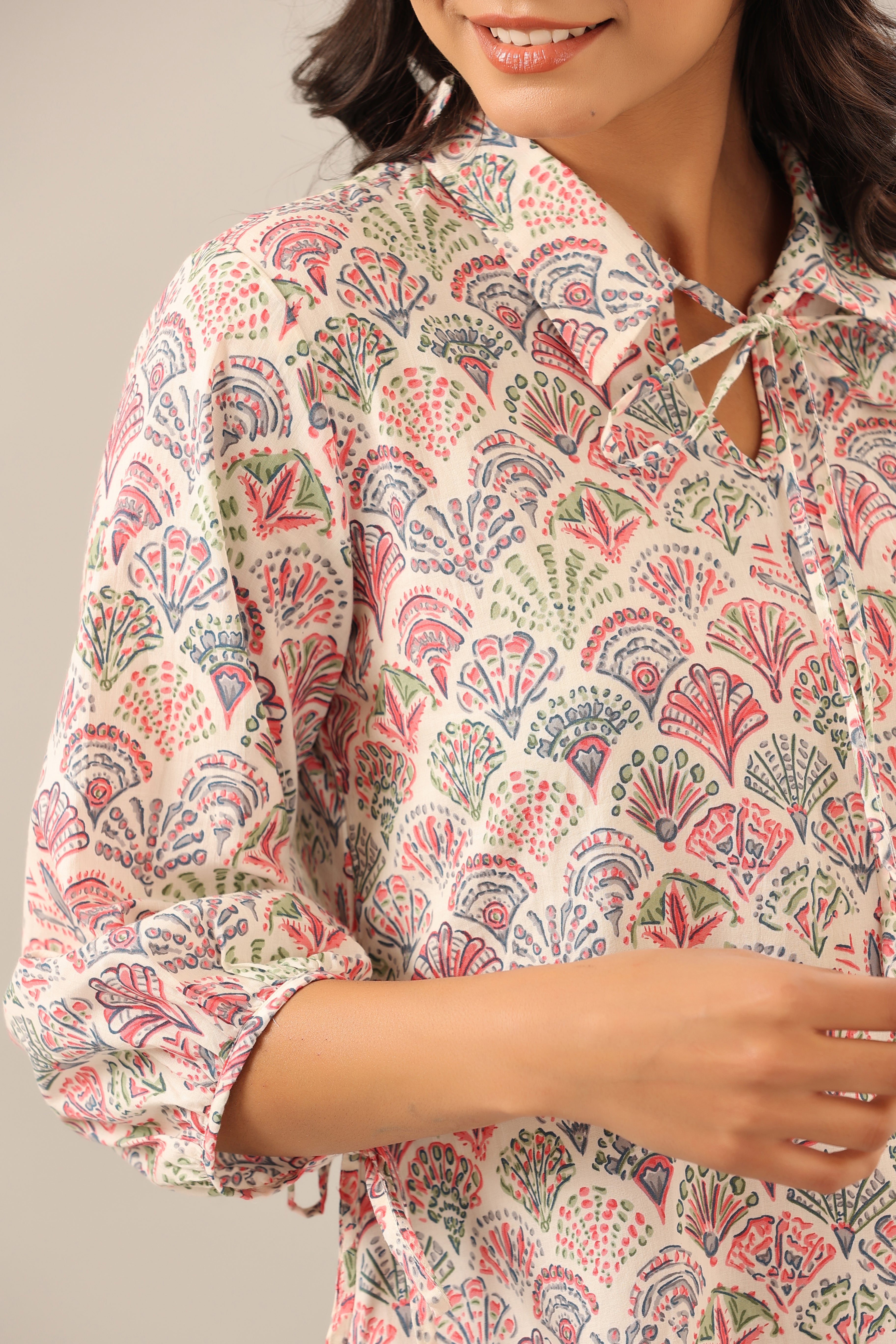 Floral Canopies on Offwhite Lounge Cotton Co-ord Set