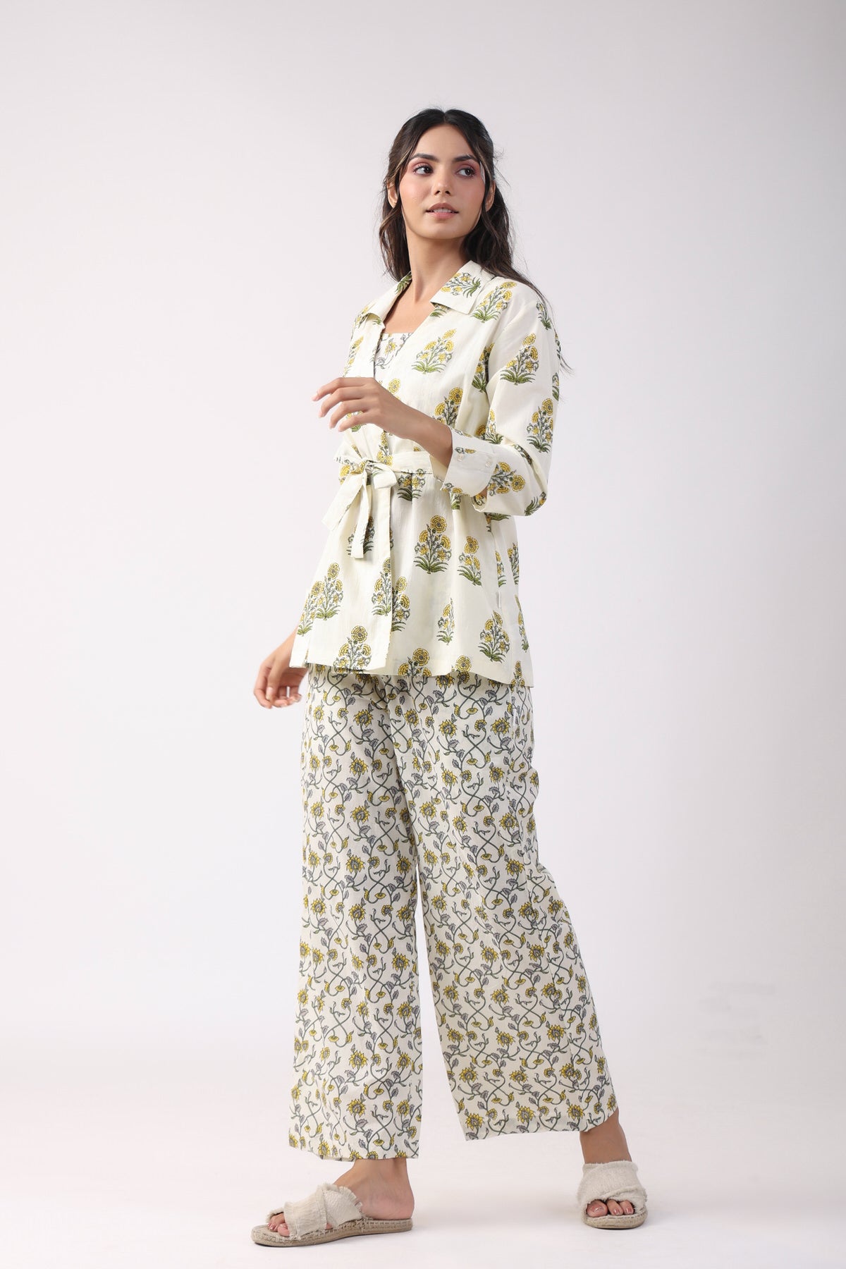 Sunflower Breeze Three Piece Cotton Co-ord Set