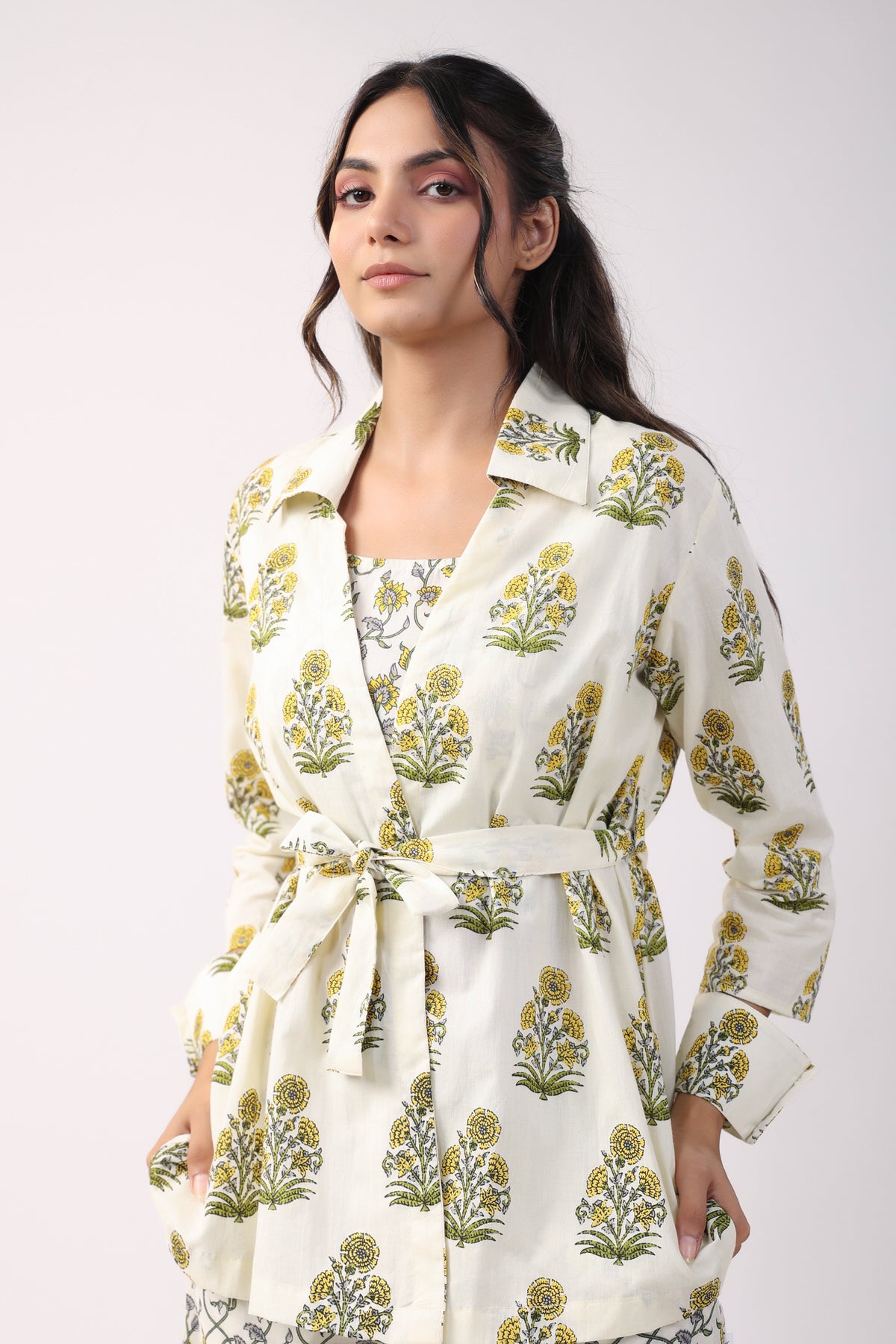 Sunflower Breeze Three Piece Cotton Co-ord Set