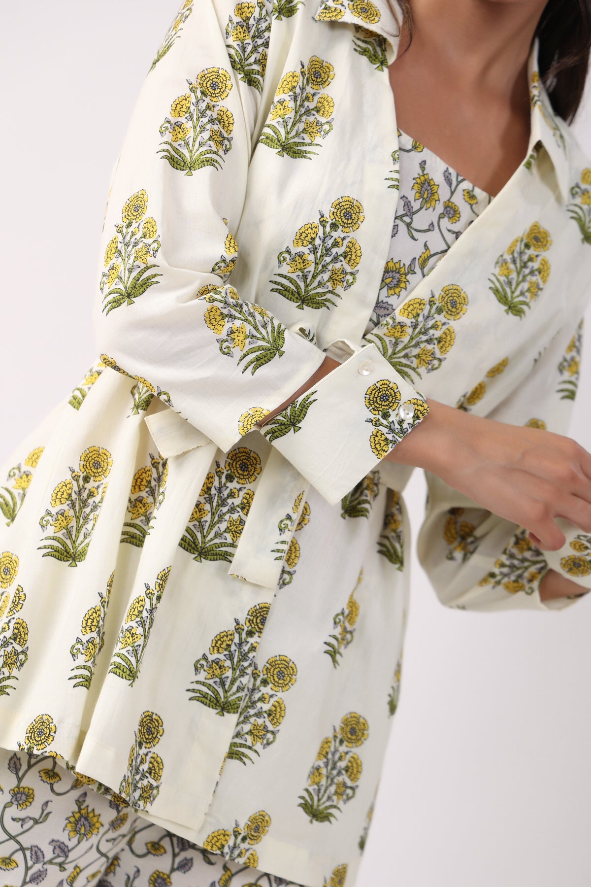 Sunflower Breeze Three Piece Cotton Co-ord Set