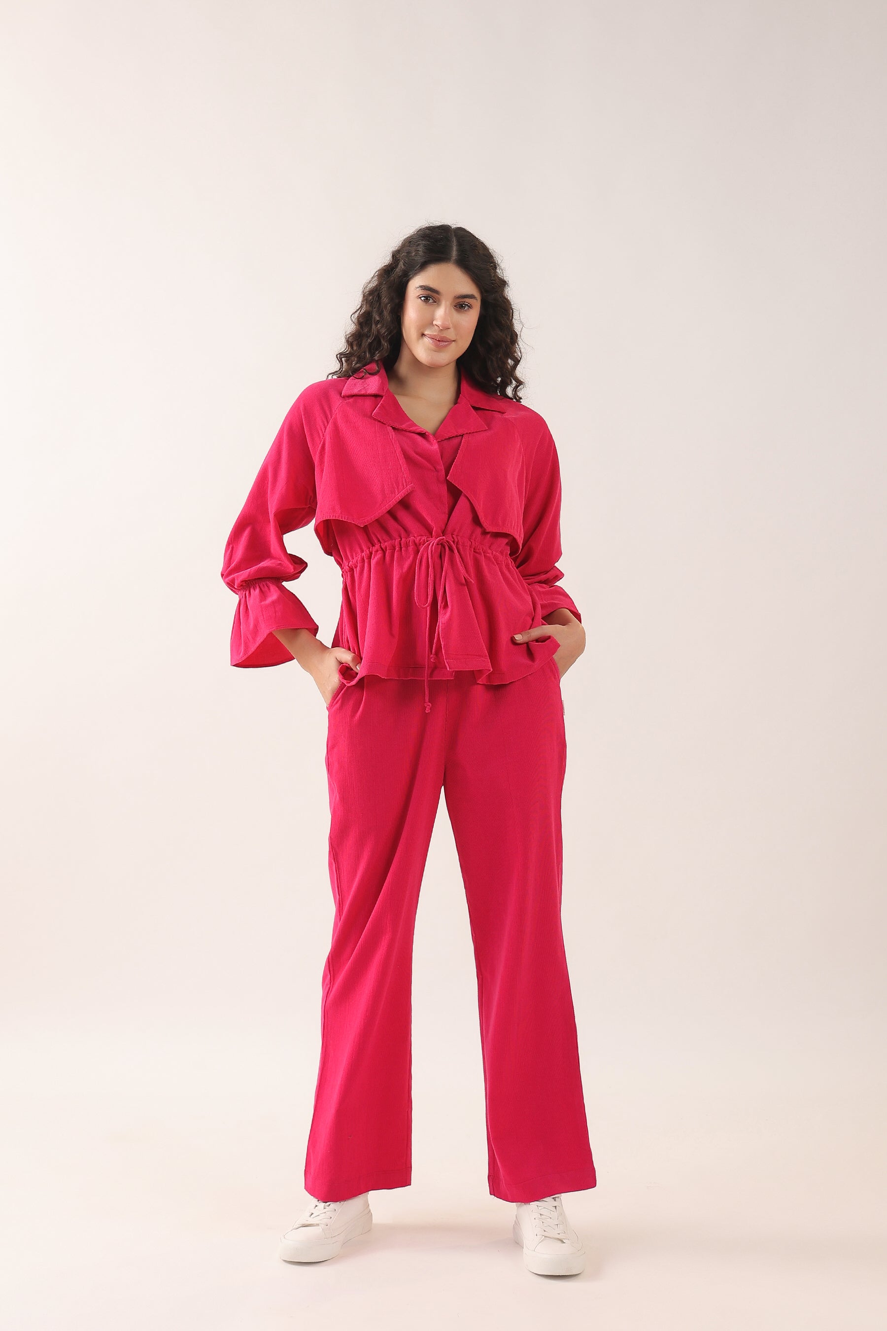Cranberry Popsicle Cotton Corduroy Co-ord Set