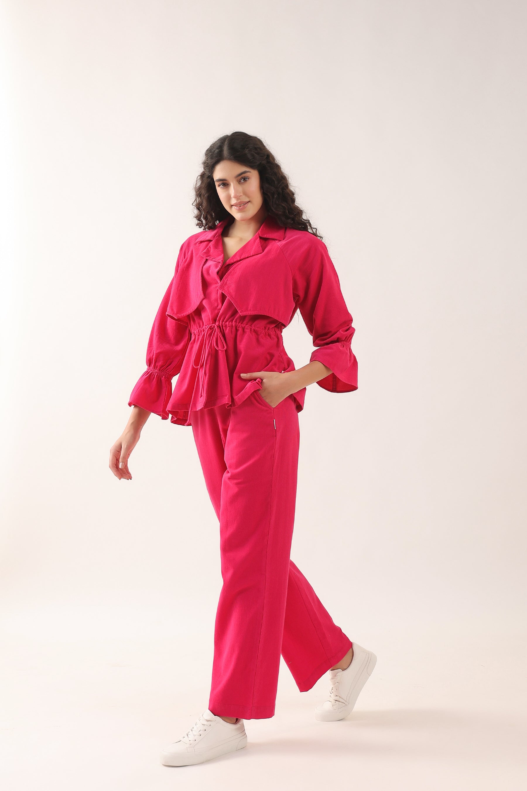 Cranberry Popsicle Cotton Corduroy Co-ord Set