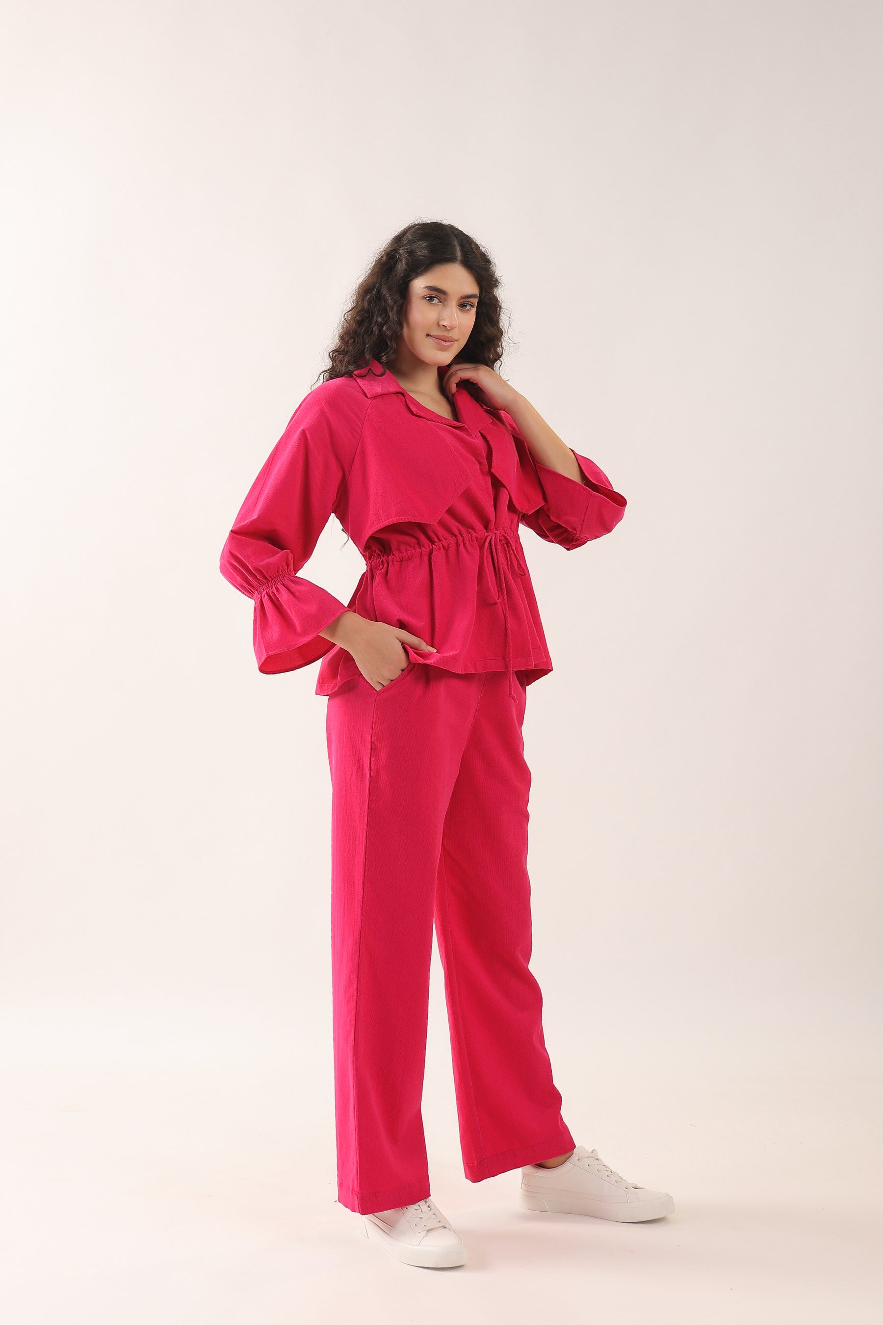 Cranberry Popsicle Cotton Corduroy Co-ord Set