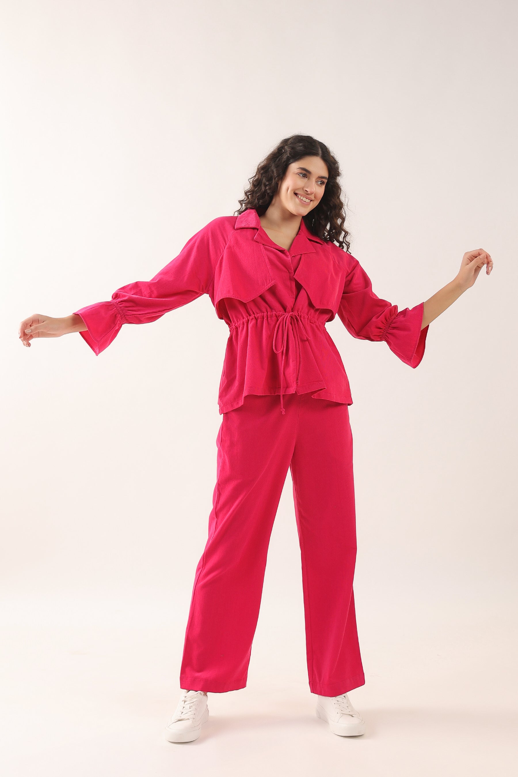 Cranberry Popsicle Cotton Corduroy Co-ord Set