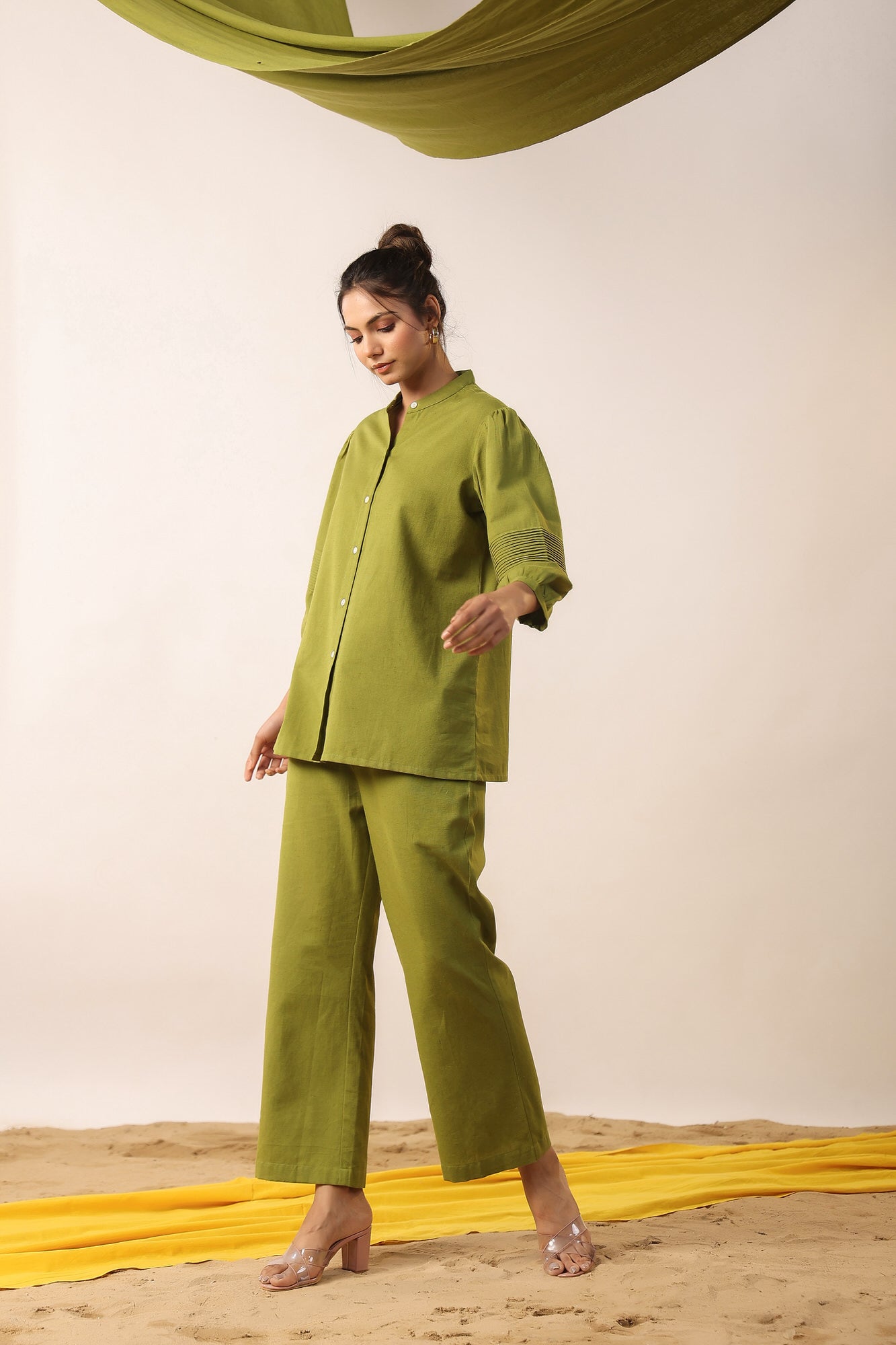 Moss Green Cotton Flex Coord Set