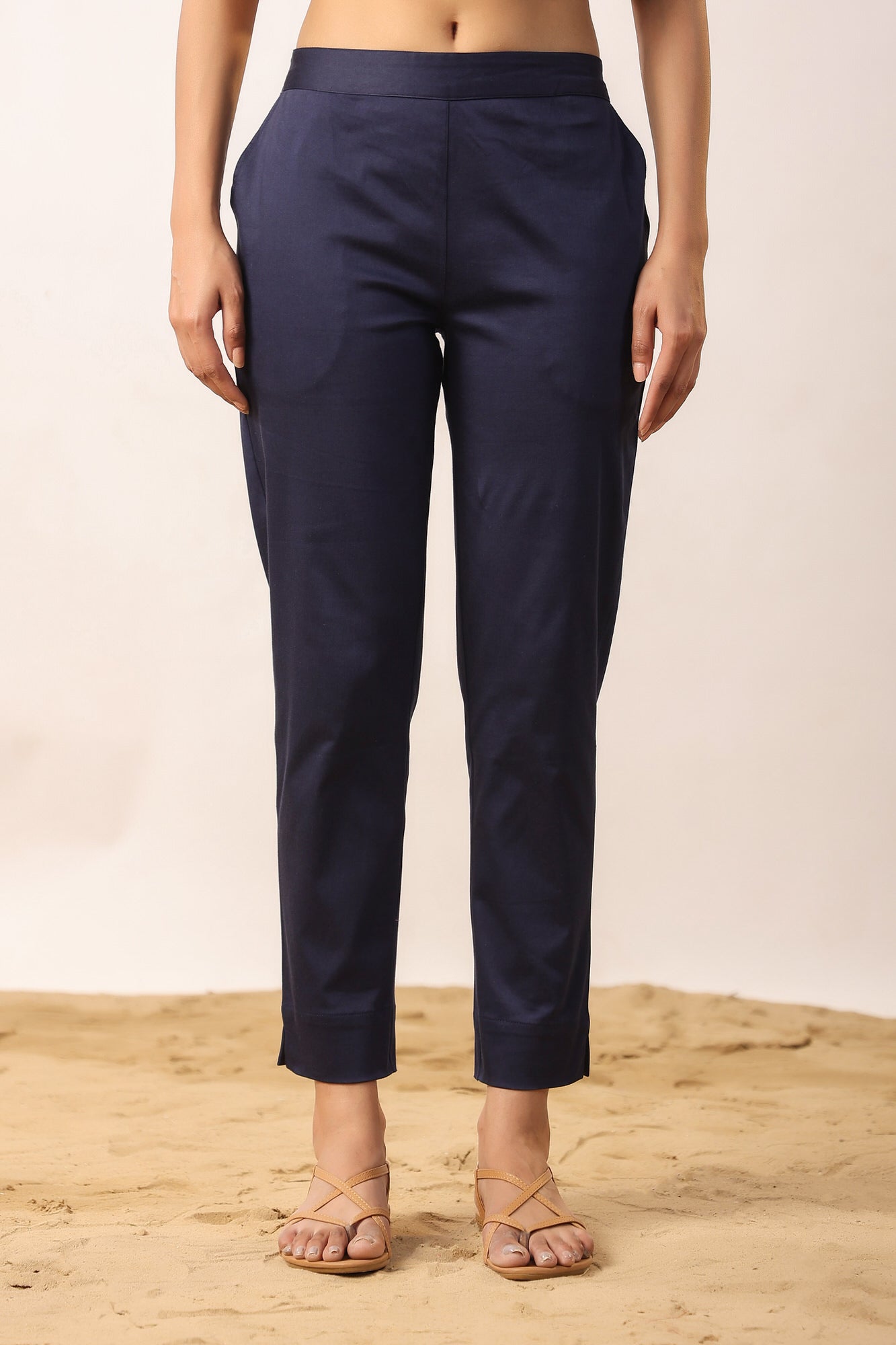 Classic Blue 2-Way Stretchable Cotton Lycra Pants