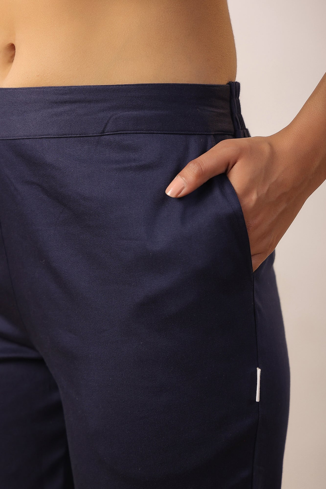 Classic Blue 2-Way Stretchable Cotton Lycra Pants