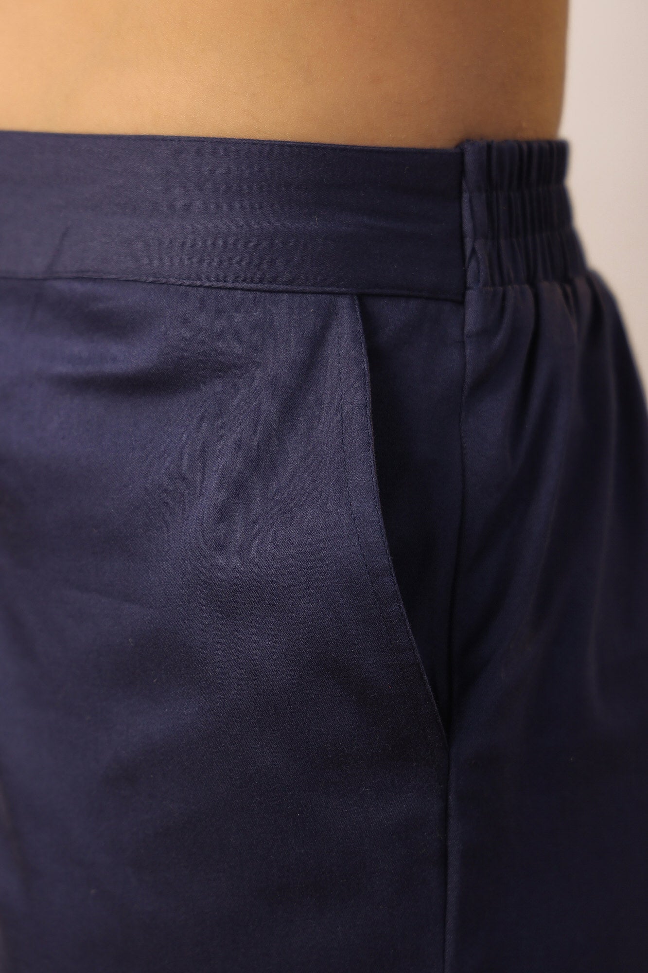Classic Blue 2-Way Stretchable Cotton Lycra Pants