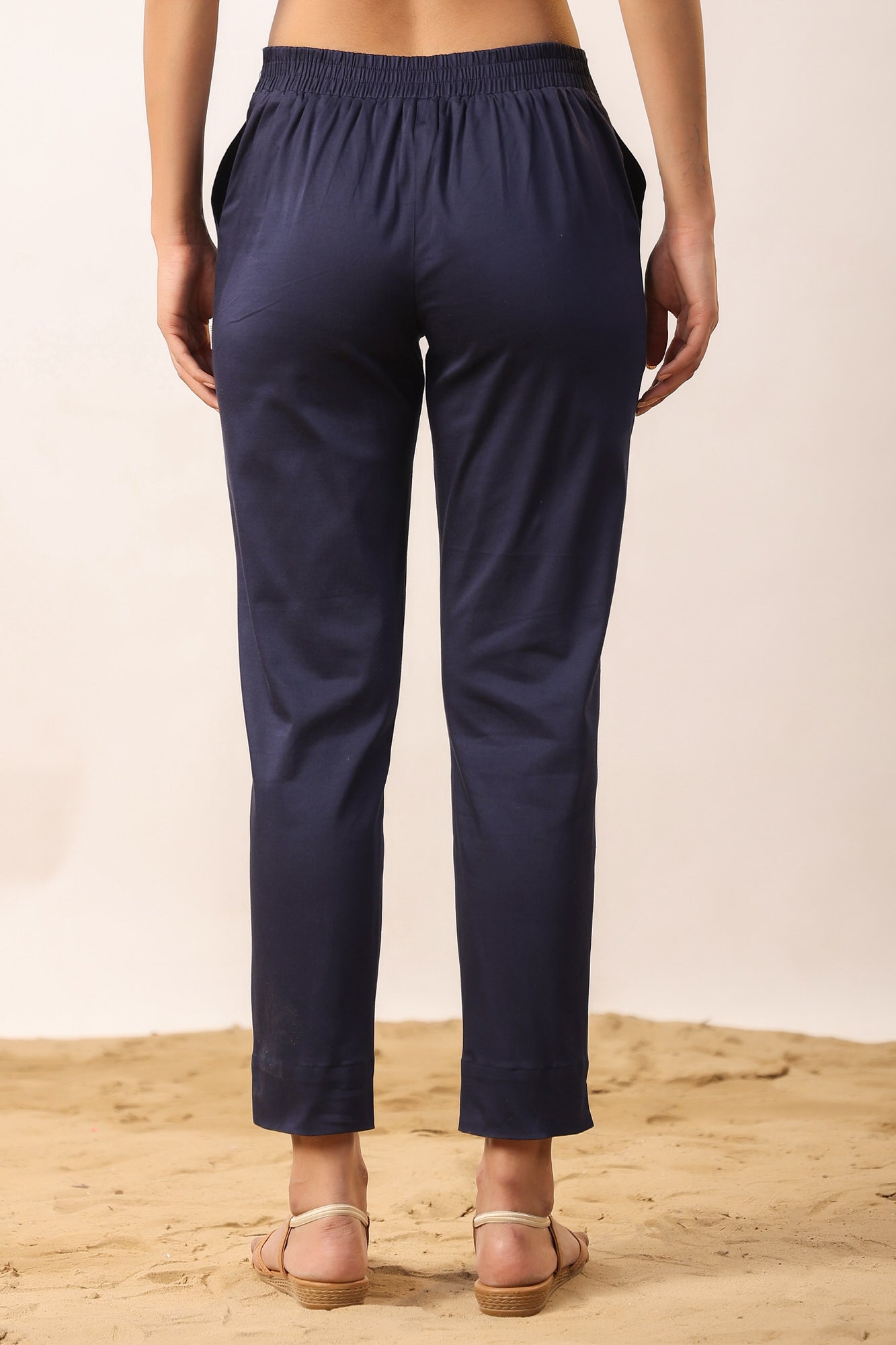 Classic Blue 2-Way Stretchable Cotton Lycra Pants
