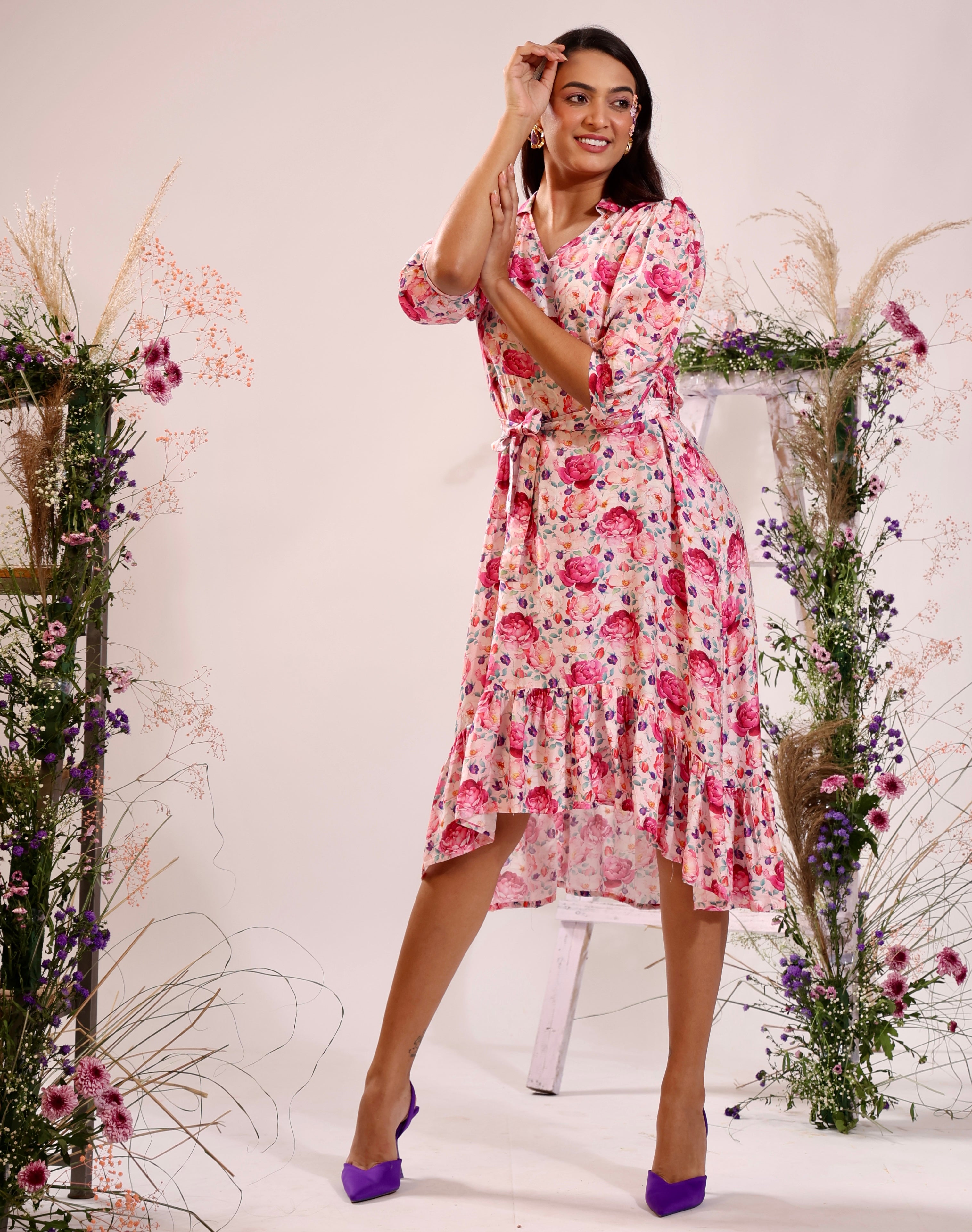 Rosseate Muslin Silk Pink Dress