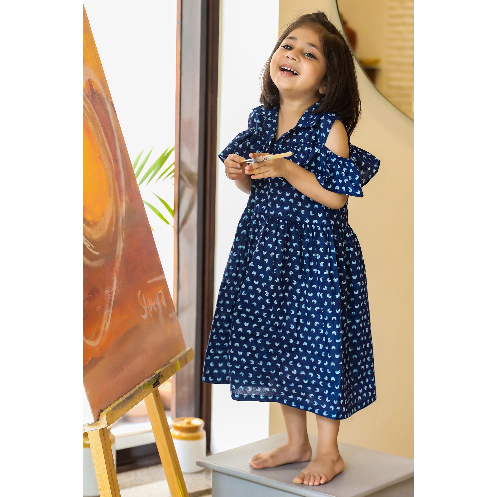 Moon Child Indigo Cotton Dress
