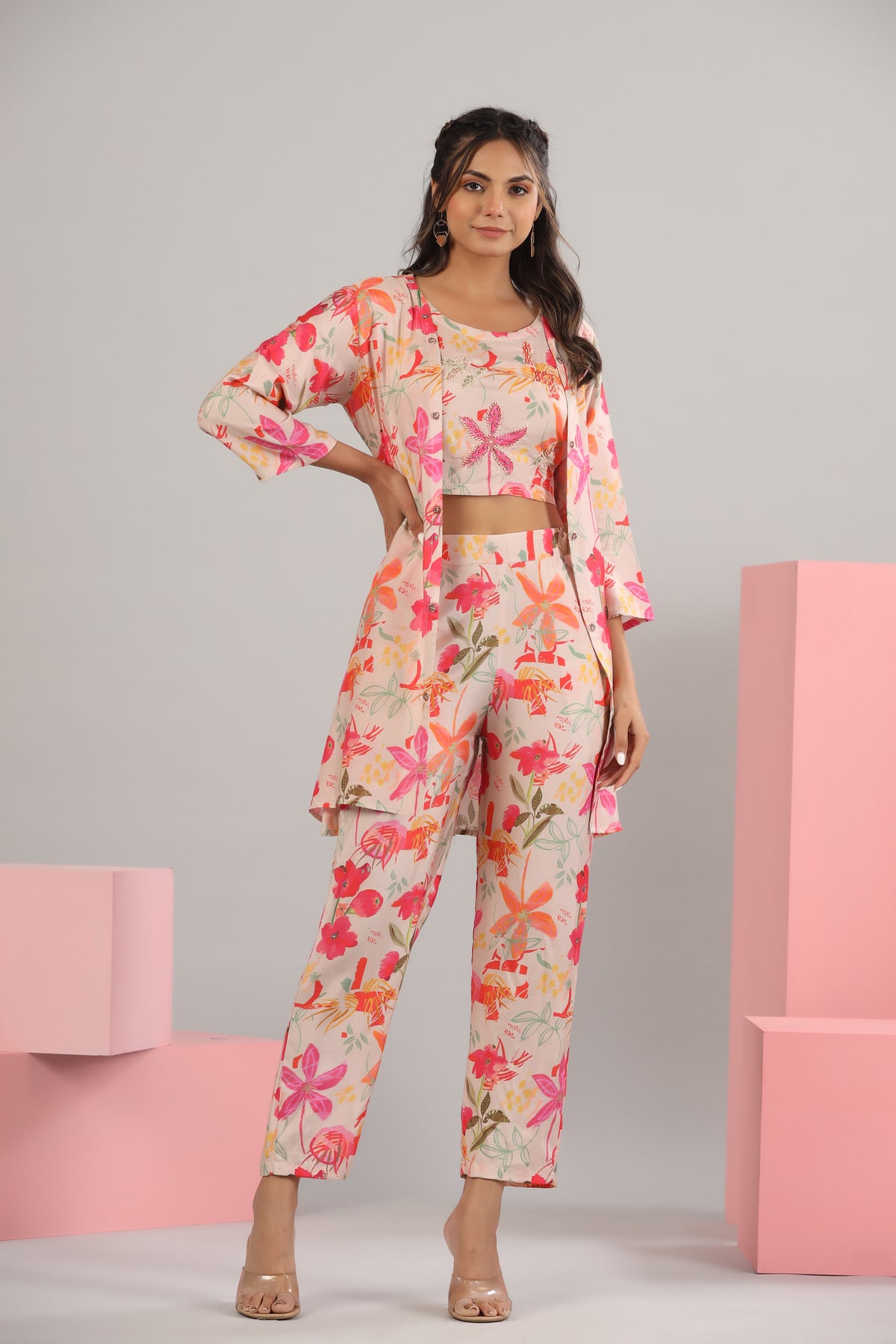 Garden Whimsy Silk Three piece set