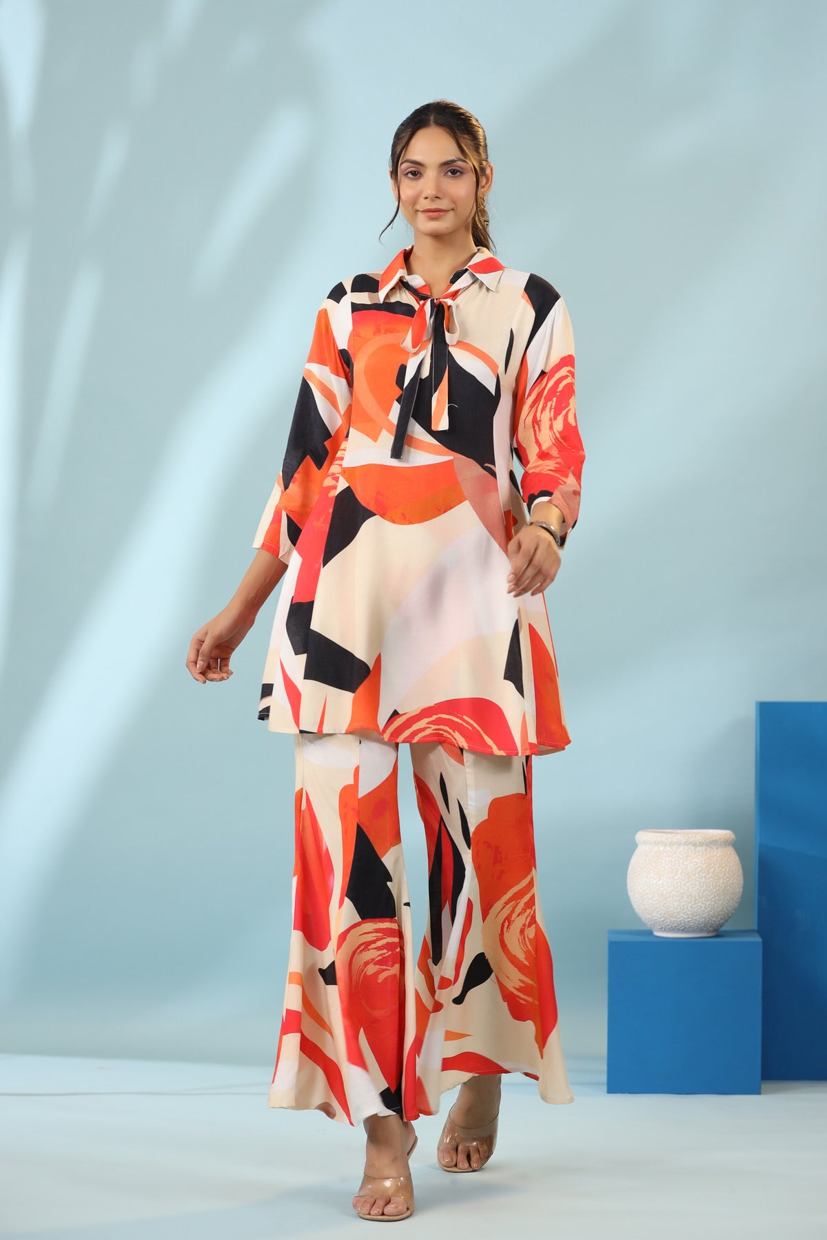 Pumpkin Spice Muslin Silk Co-ord set