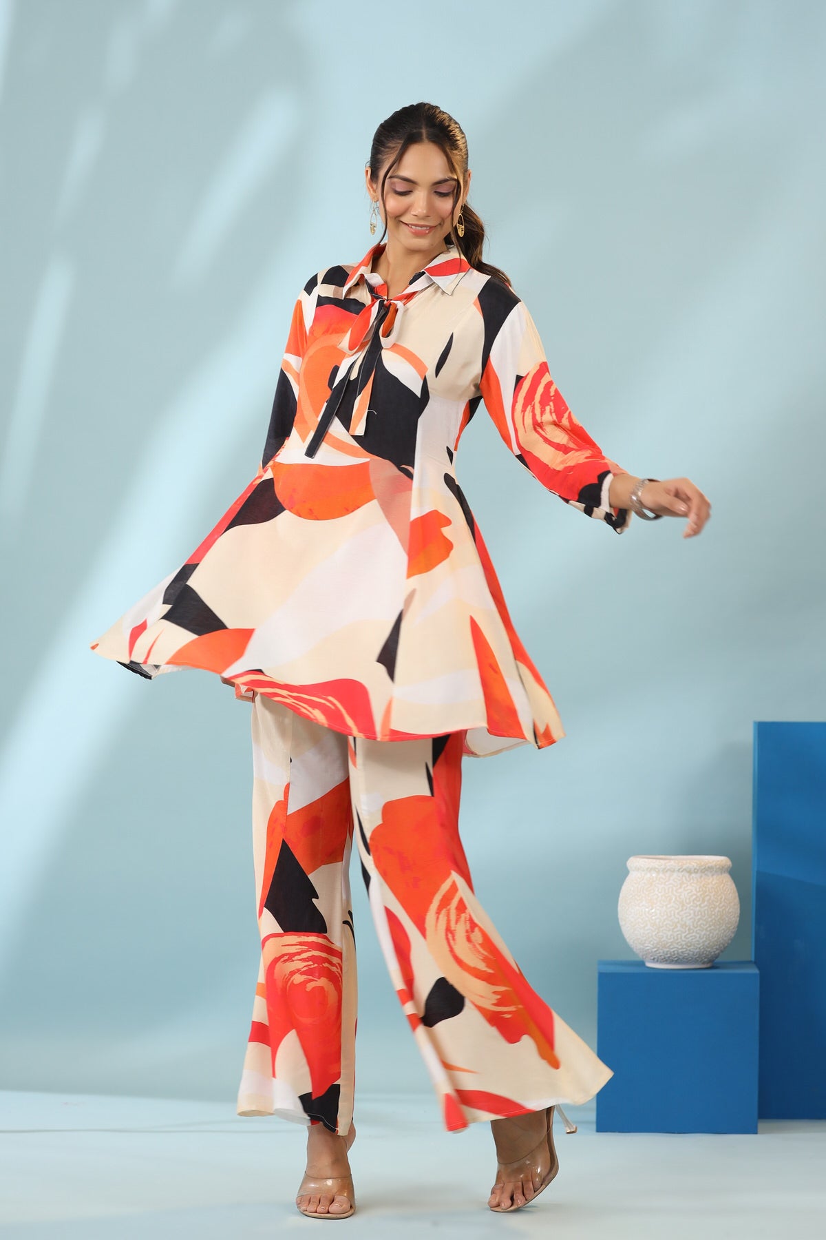 Pumpkin Spice Muslin Silk Co-ord set