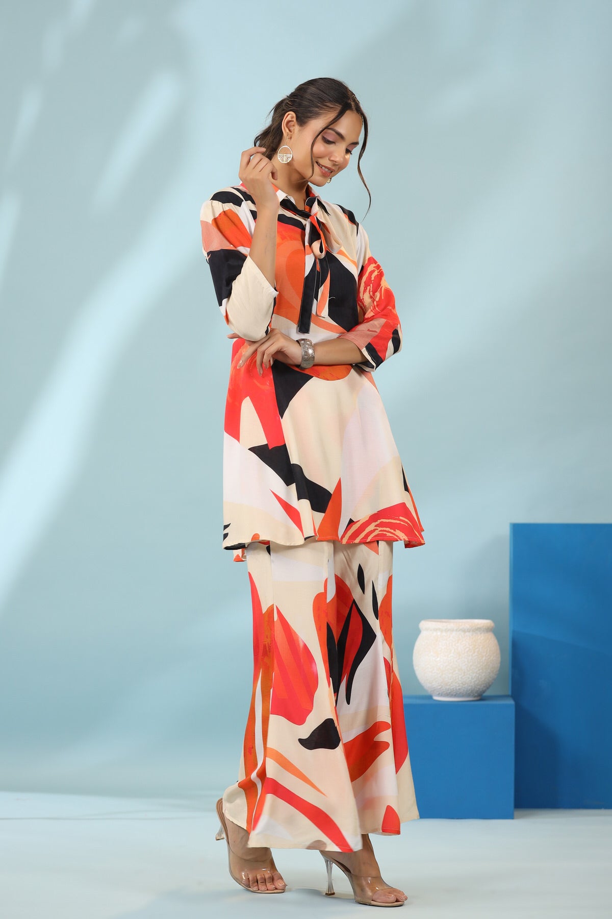 Pumpkin Spice Muslin Silk Co-ord set