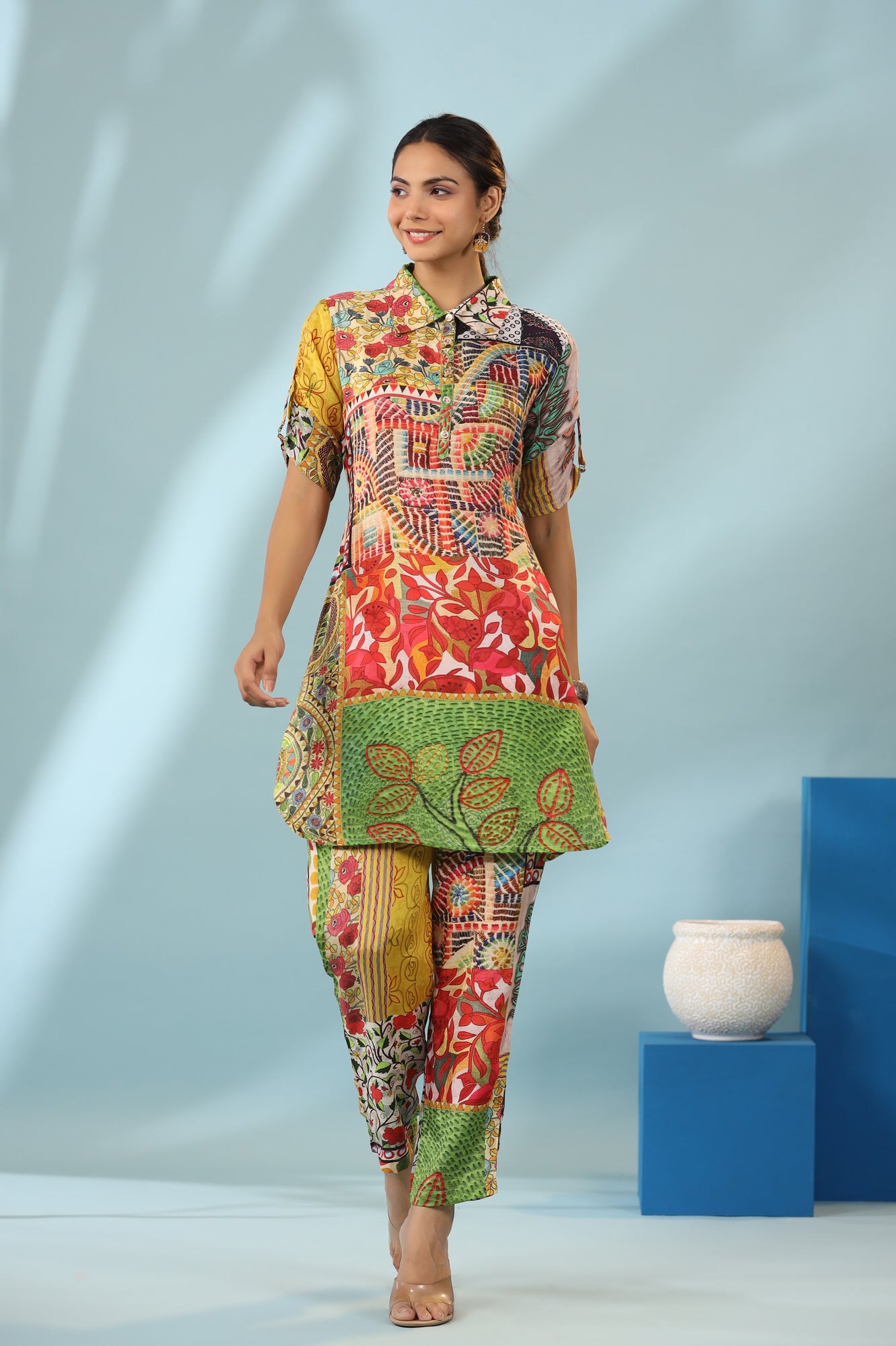 Polychrome Russian Silk Co-ord Set