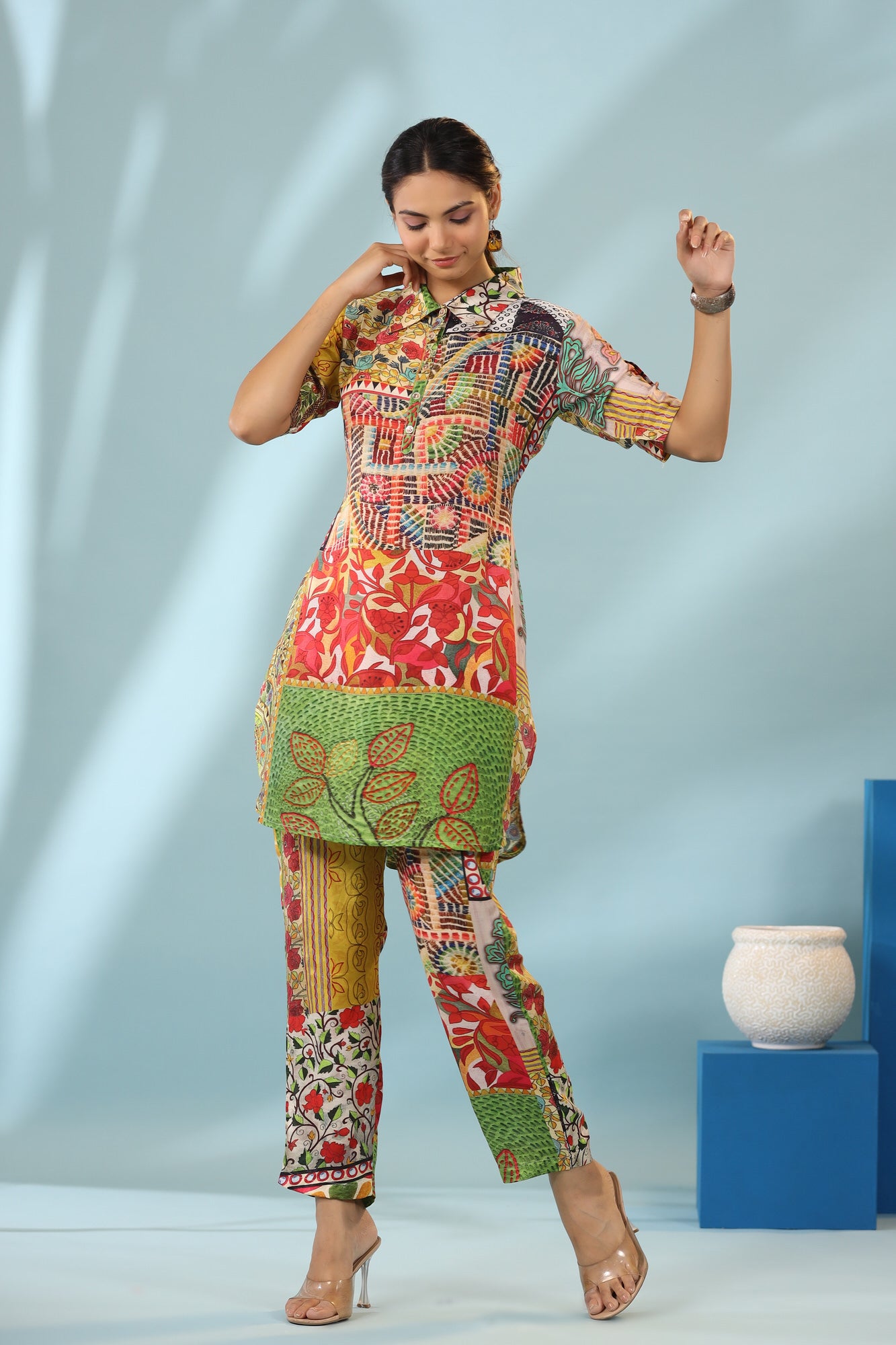 Polychrome Russian Silk Co-ord Set