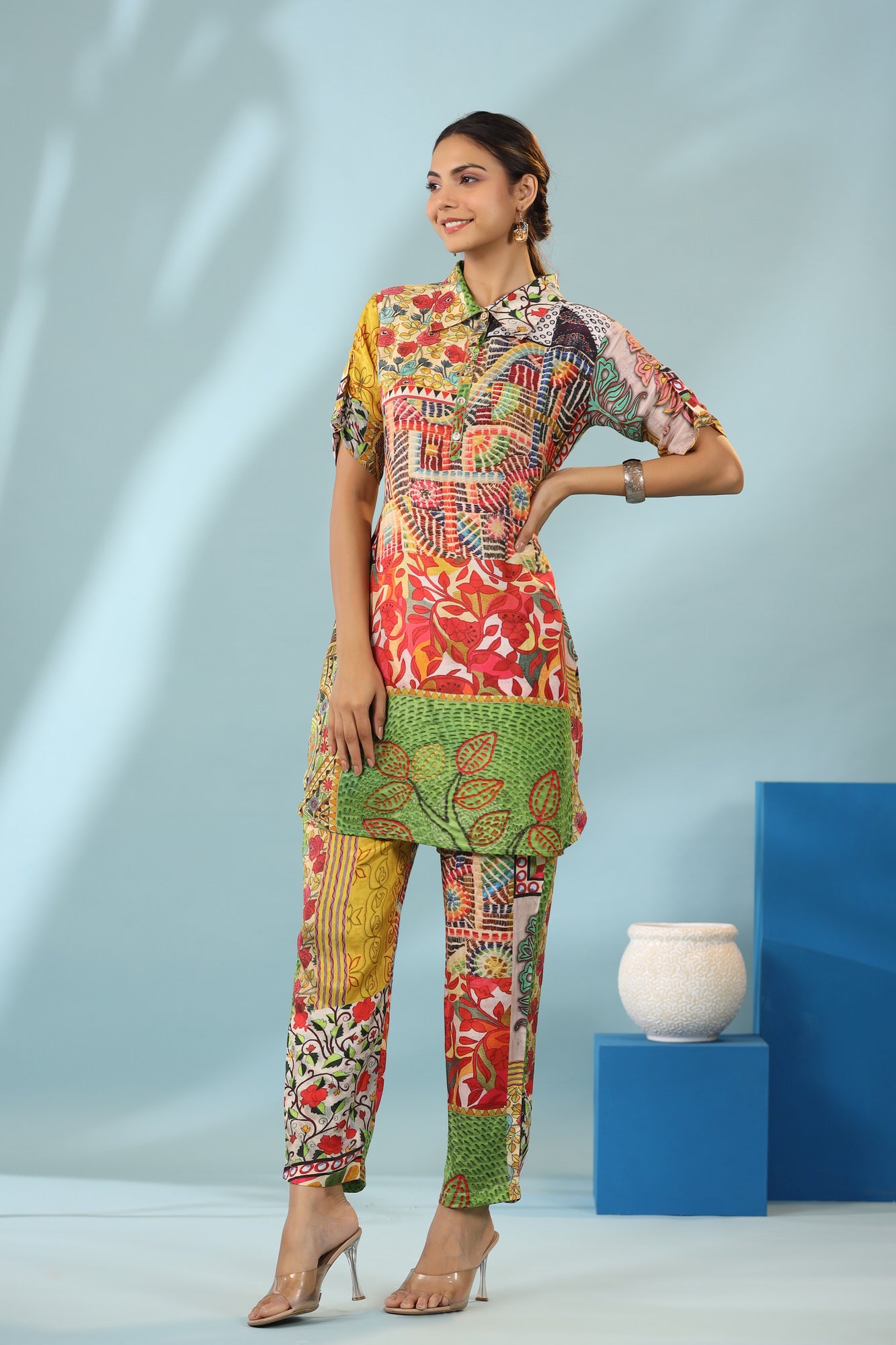 Polychrome Russian Silk Co-ord Set