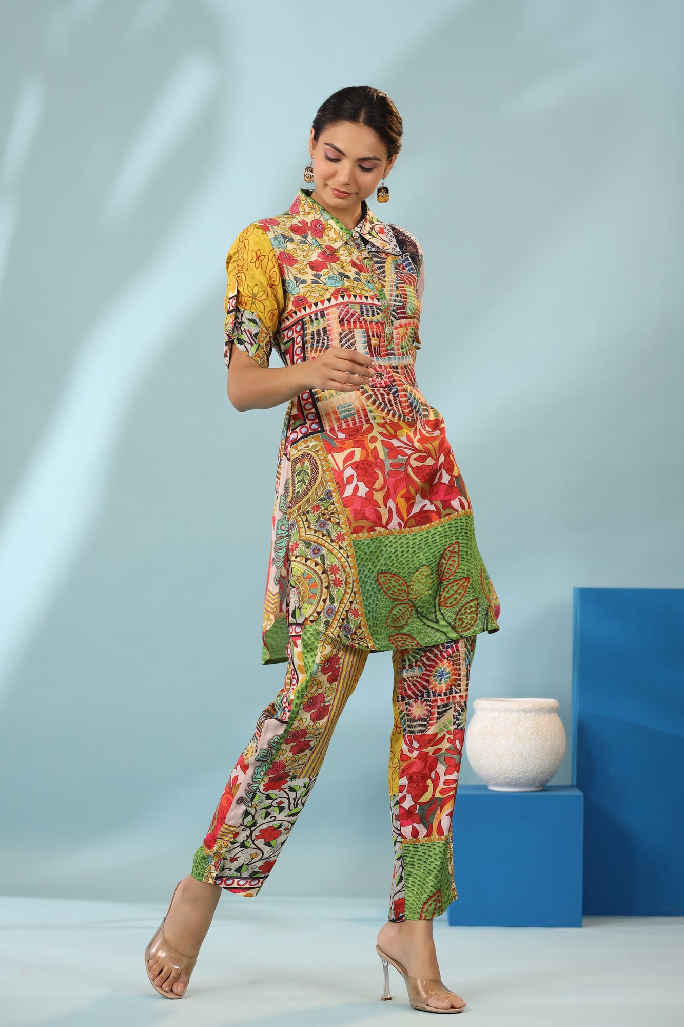 Polychrome Russian Silk Co-ord Set