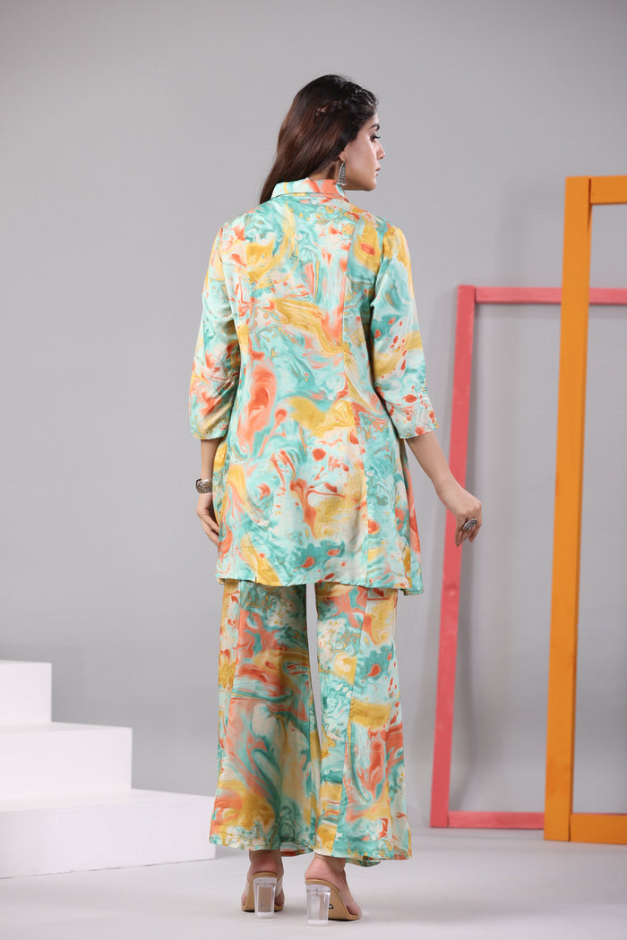 Water Soirée Russian Silk Co-ord Set